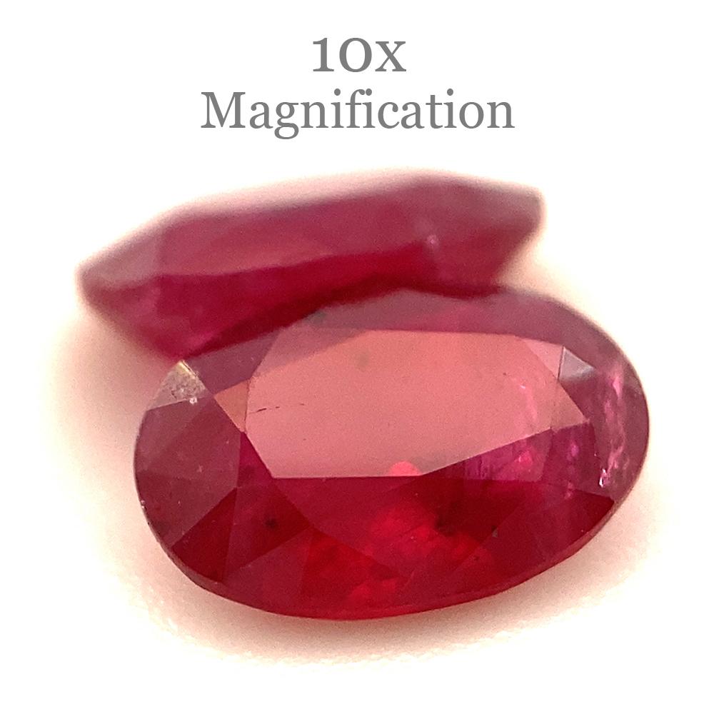 1.76ct Pair Oval Red Ruby from Mozambique For Sale 2