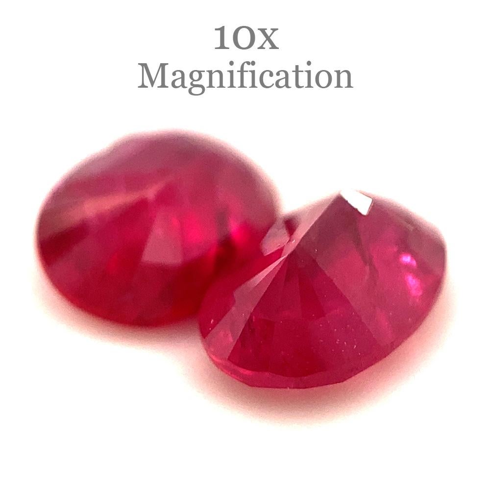 1.76ct Pair Oval Red Ruby from Mozambique For Sale 1