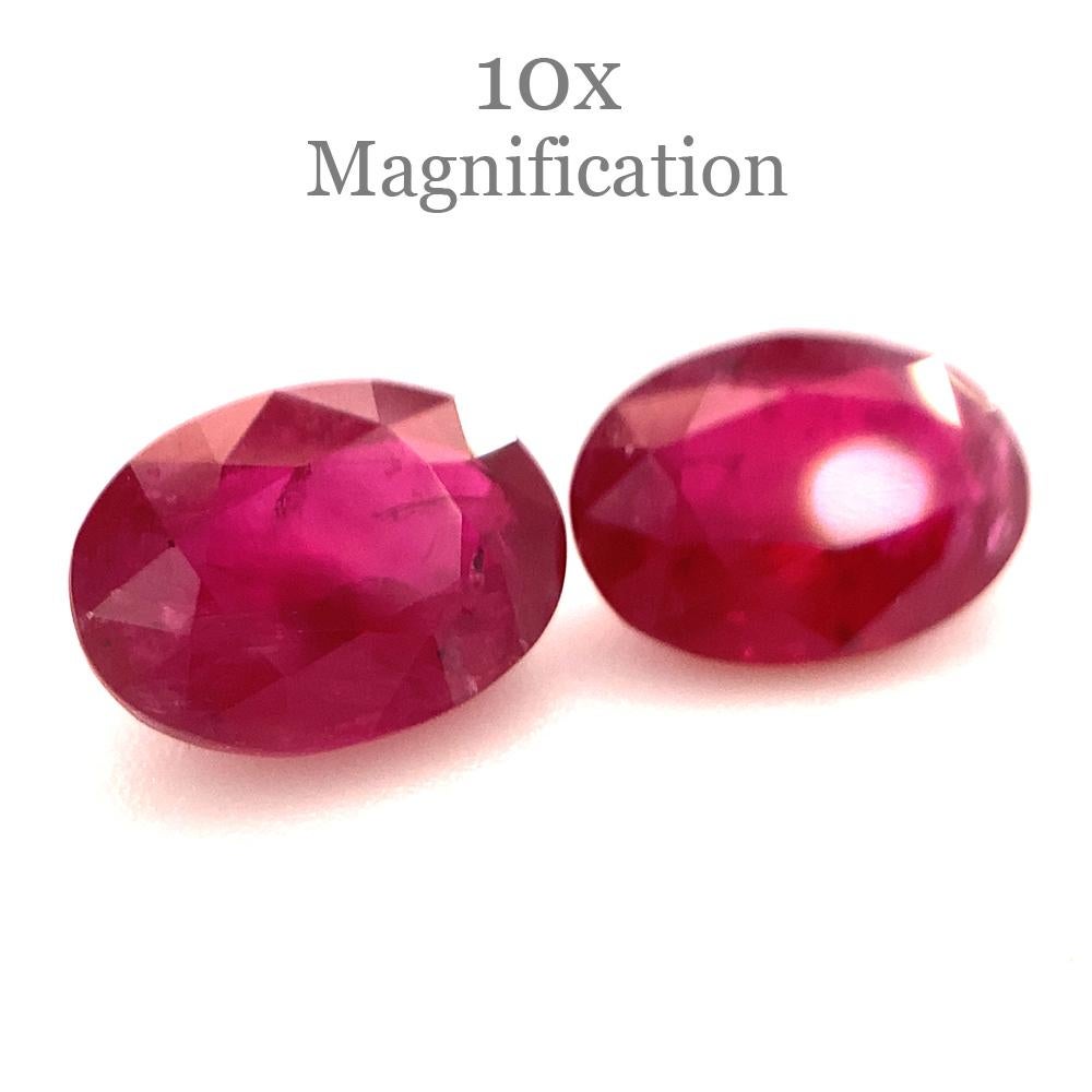 1.76ct Pair Oval Red Ruby from Mozambique For Sale 3