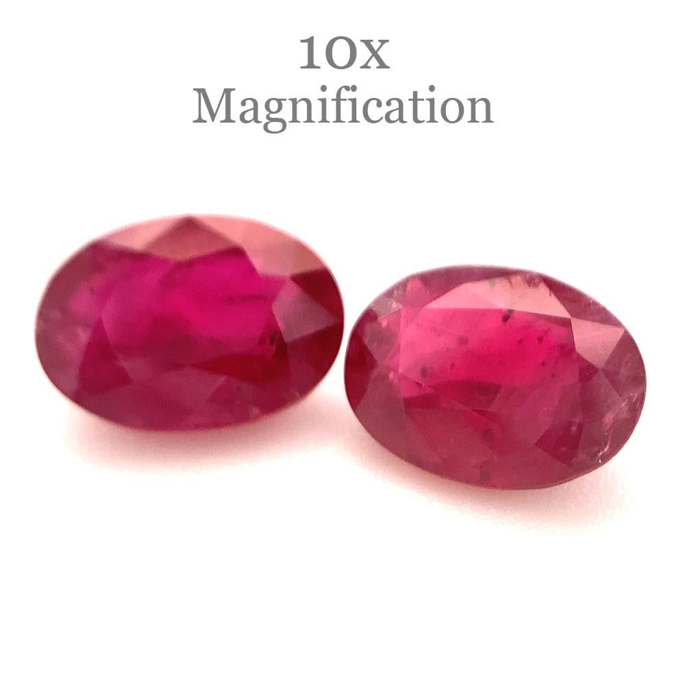 1.76ct Pair Oval Red Ruby from Mozambique For Sale 4