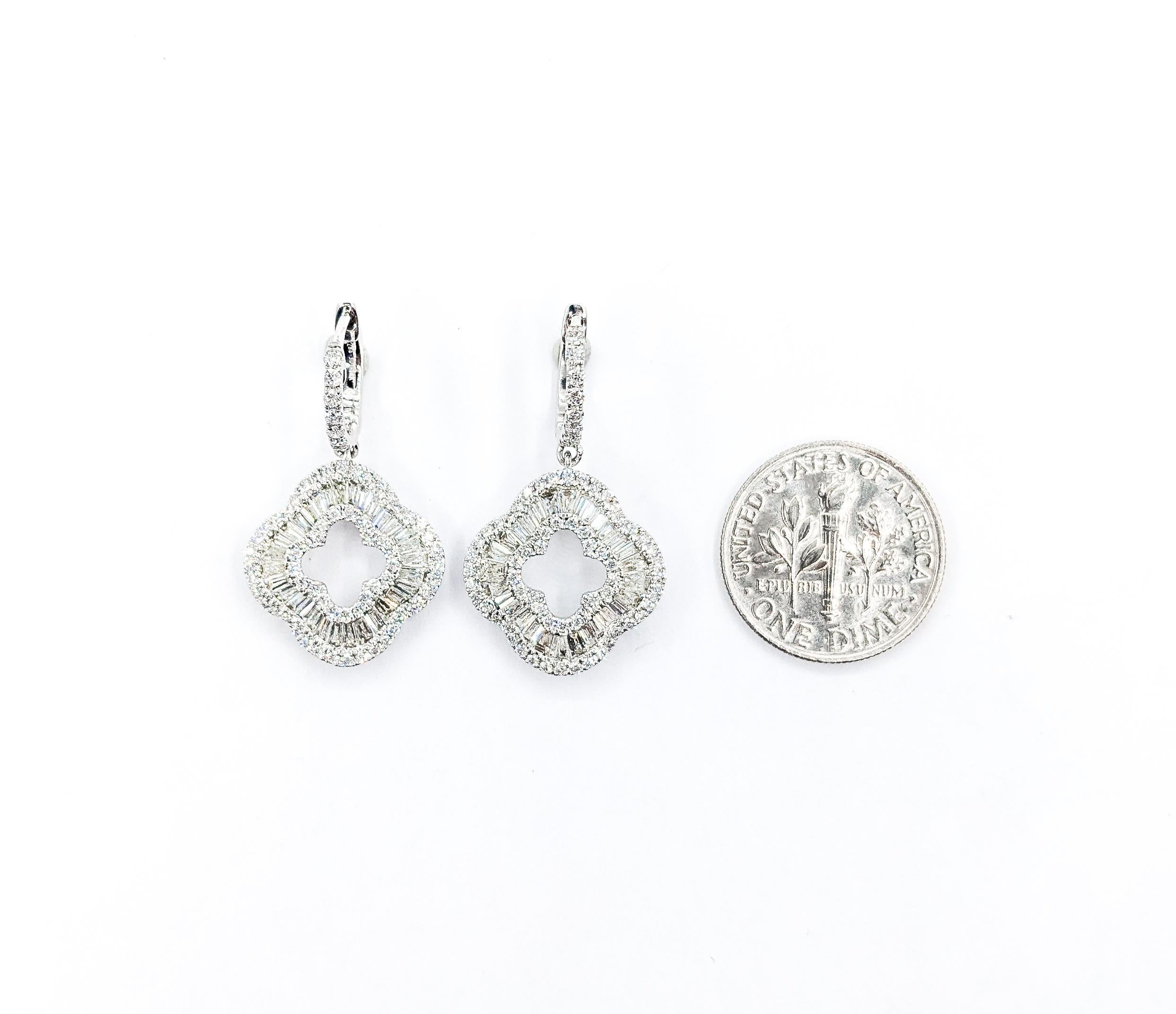 1,76ctw Diamond Quatrefoil Ohrringe in Gelbgold Damen