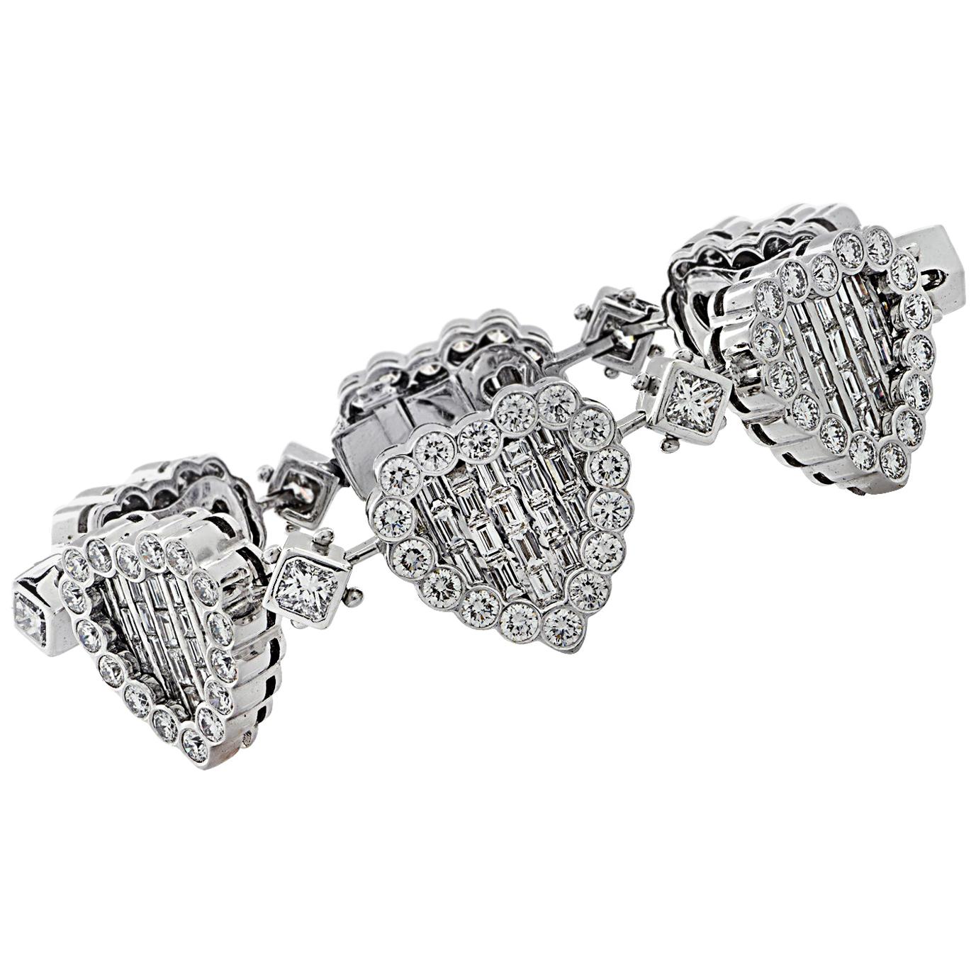 17.7 Carat Diamond Heart Bracelet