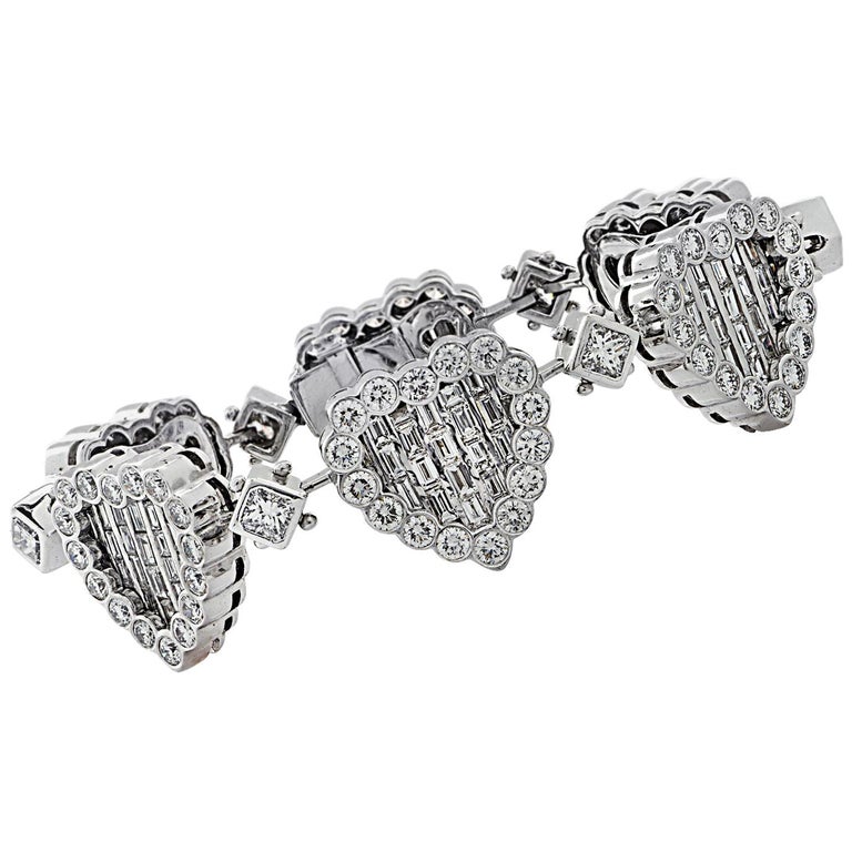 17.7 Carat Diamond Heart Bracelet at 1stDibs