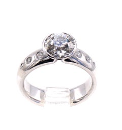 1.77 Carat Old European Cut Certified Diamond Palladium Engagement Ring
