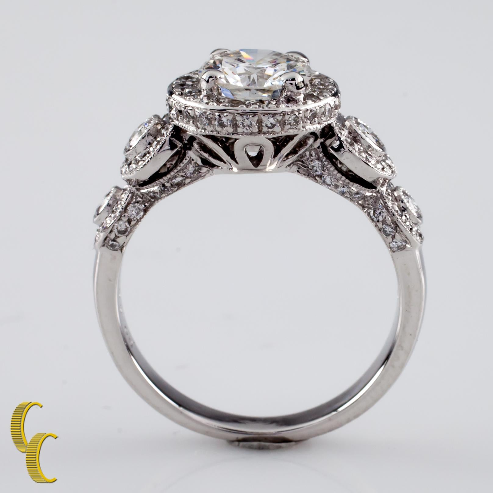 1.77 Carat Round Brilliant Diamond 18 Karat White Gold Engagement Ring In Good Condition For Sale In Sherman Oaks, CA