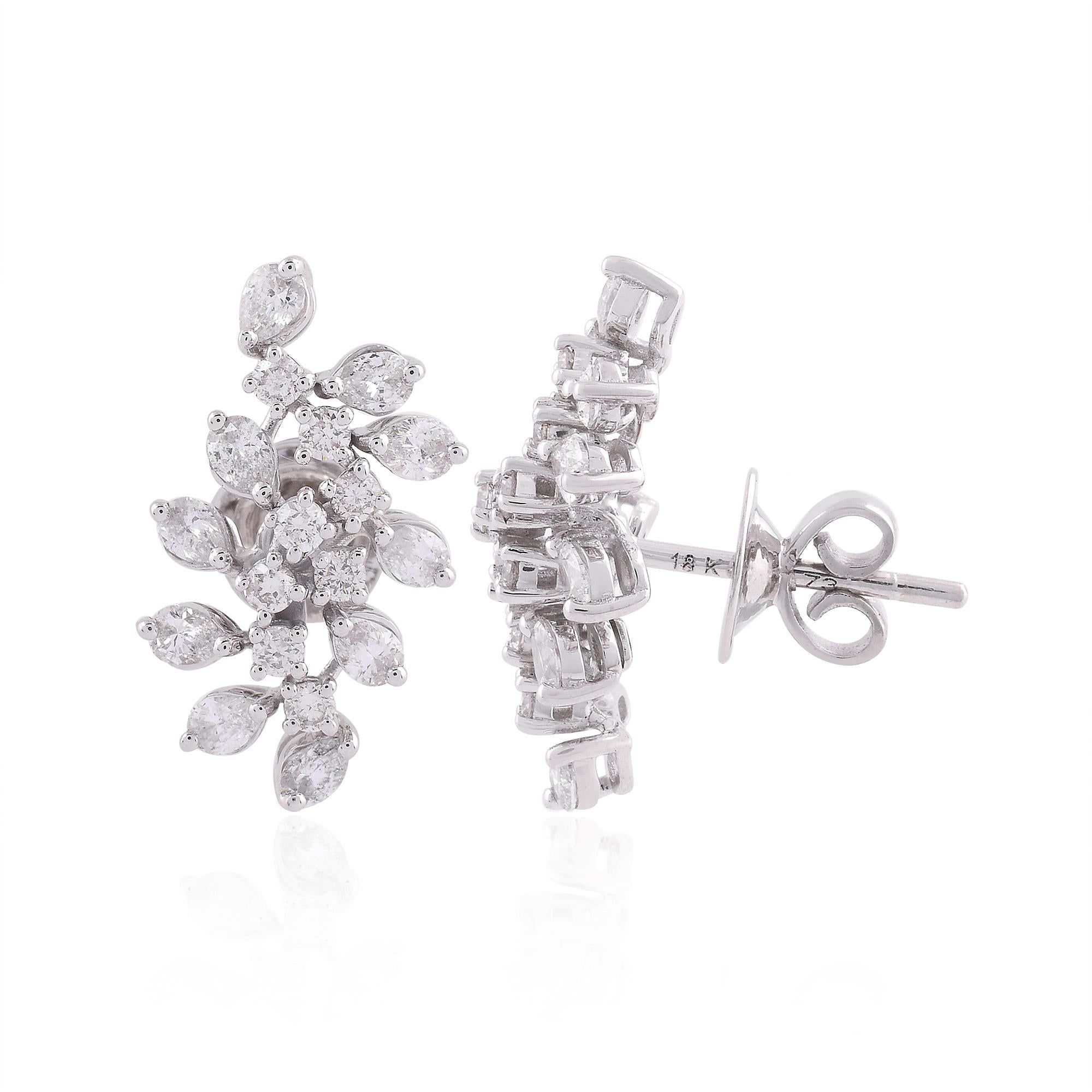 Item Code :- SEE-1543
Gross Weight :- 5.30 gm
18k White Gold Weight :- 4.95 gm
Diamond Weight :- 1.77 Carat  ( AVERAGE DIAMOND CLARITY SI1-SI2 & COLOR H-I )
Earrings Length :- 20 mm approx.
✦ Sizing
.....................
We can adjust most items to