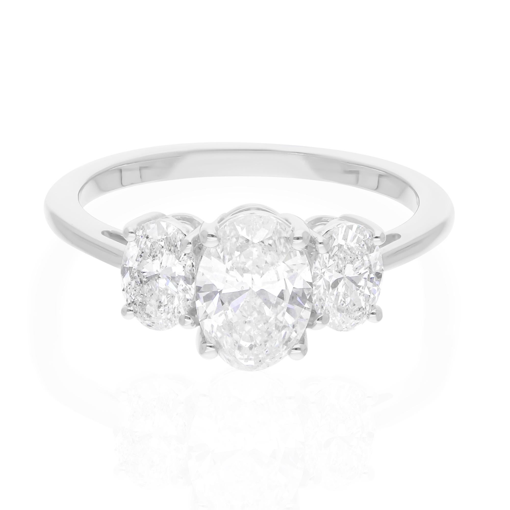 1.77 Karat SI/H Oval Brillantschliff Diamantring 18 Karat Weißgold feiner Schmuck