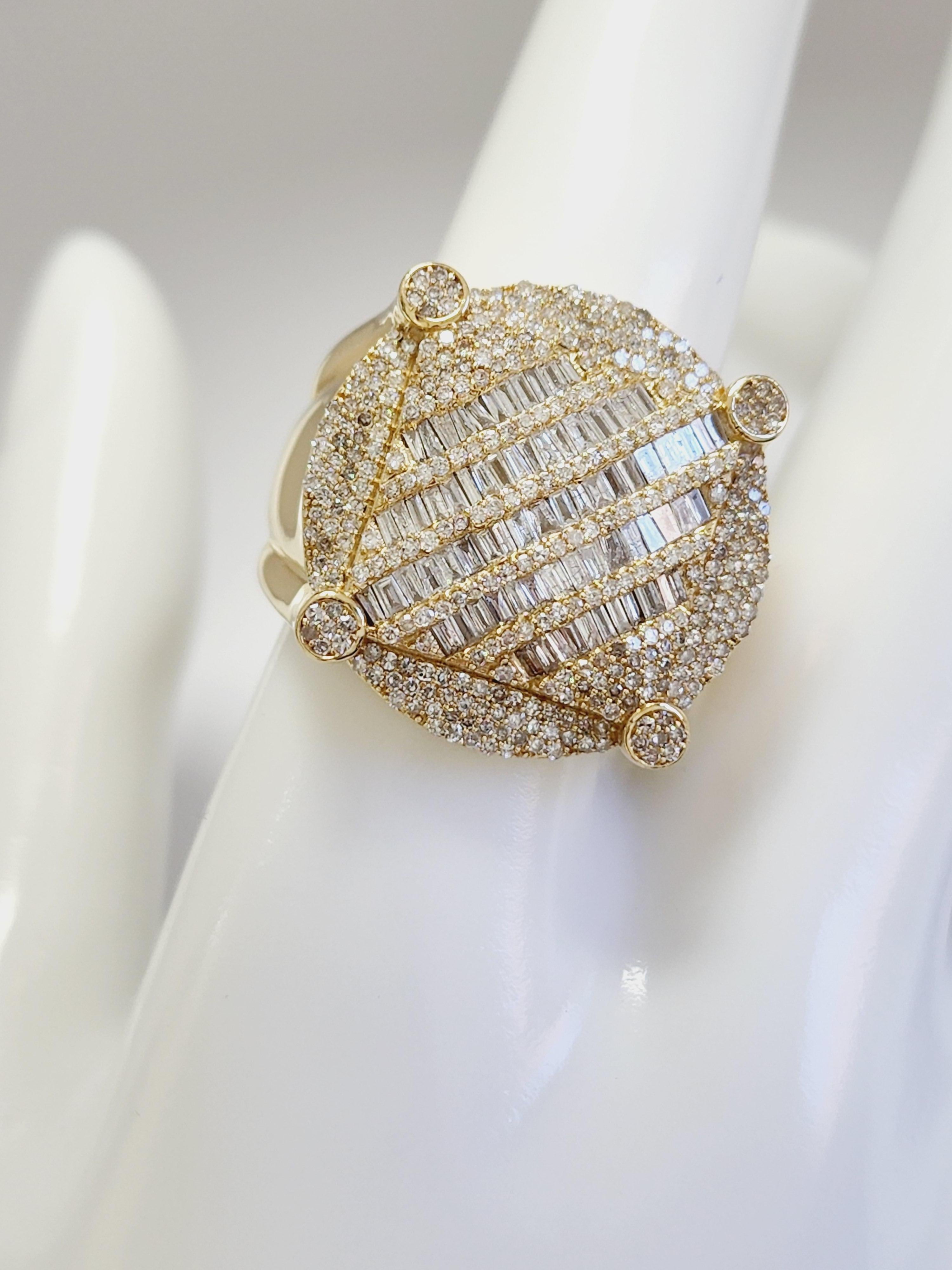 1,77 Karat Baguette-Diamant Gelbgold 14k Ring für Damen oder Herren