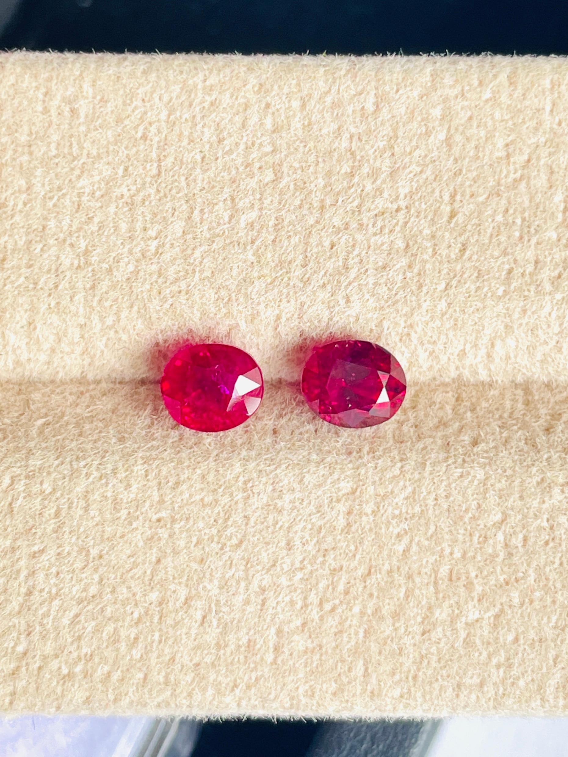 1,77 quilates Rubí de Birmania Rojo sangre de paloma sin calentar Doble 