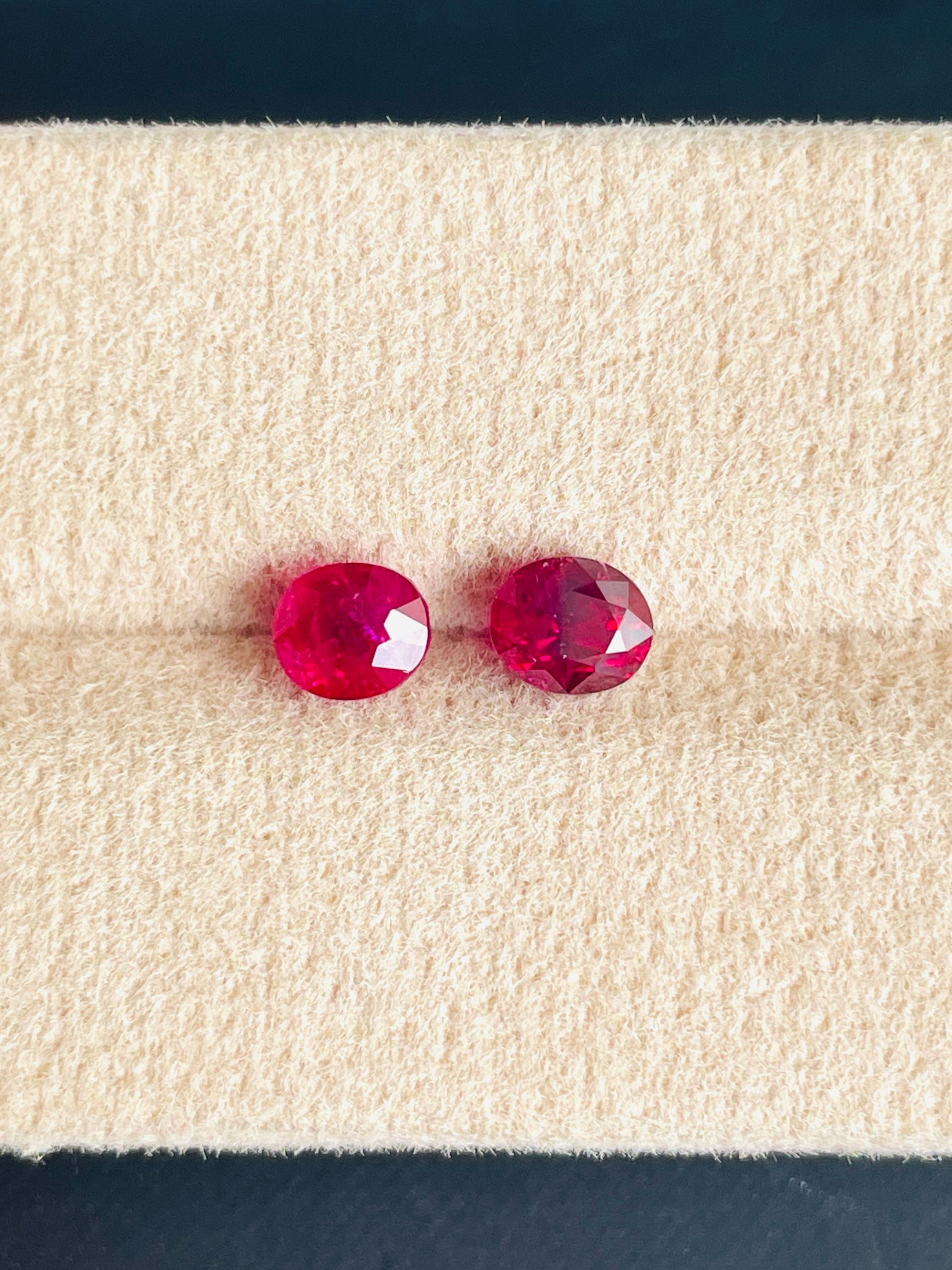 1,77 quilates Rubí de Birmania Rojo sangre de paloma sin calentar Doble 
