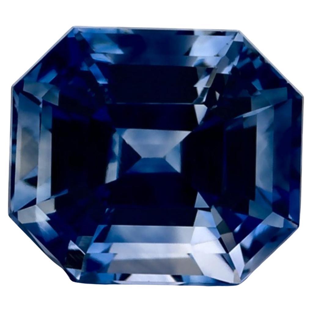 Pierre précieuse taille octogonale saphir bleu 1.77 carat