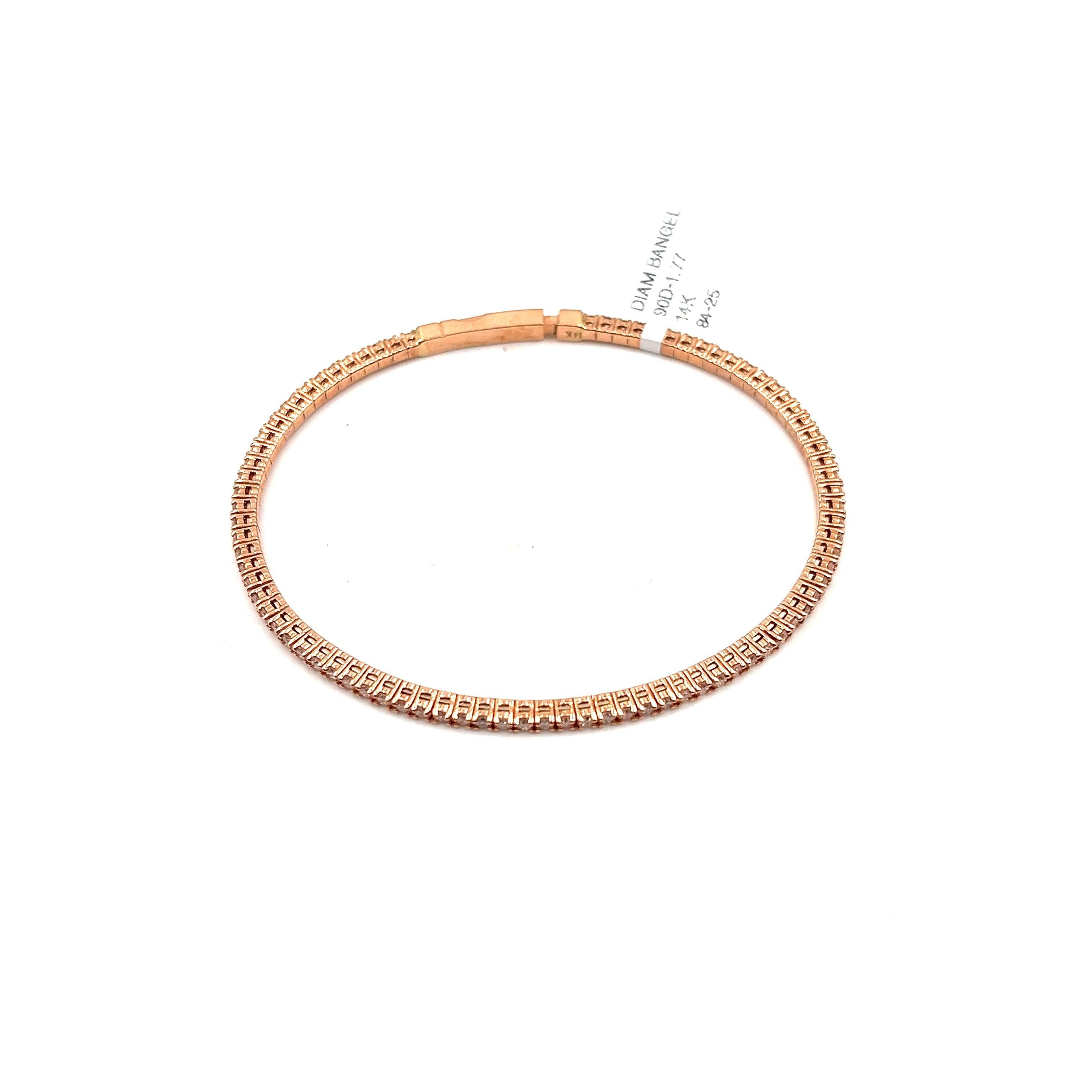 Taille ronde Bracelet flexible en diamant de 1,77 ct en vente