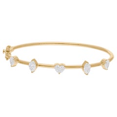 1.77 Karat H/SI Natürlicher Multi-Diamant-Armreif 18K Gelbgold Armband Neujahr Geschenk