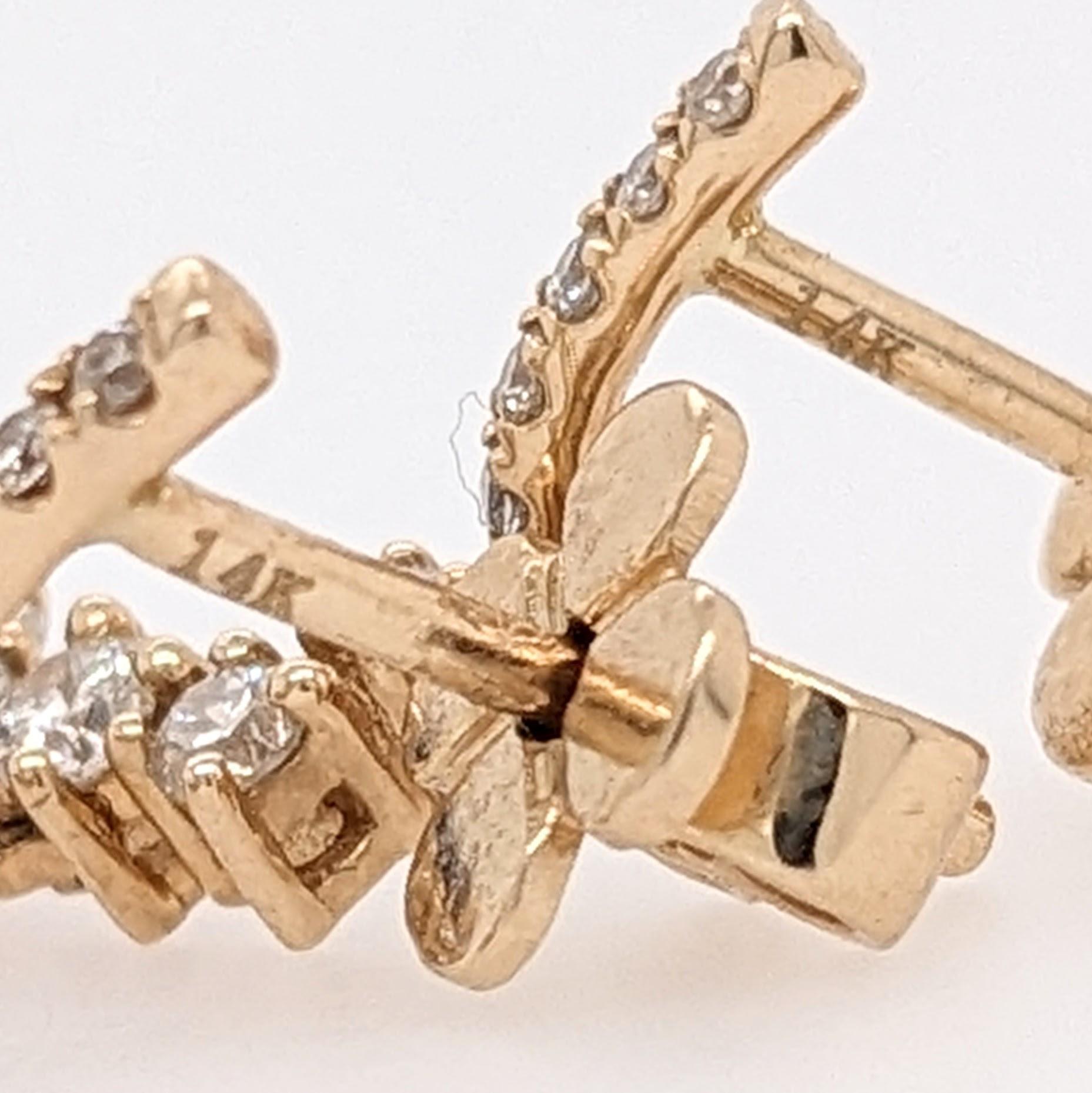 1.77 Karat Blauer Saphir Ohrhänger aus 14K Gold mit Diamant-Akzenten rund 6 mm Damen im Angebot