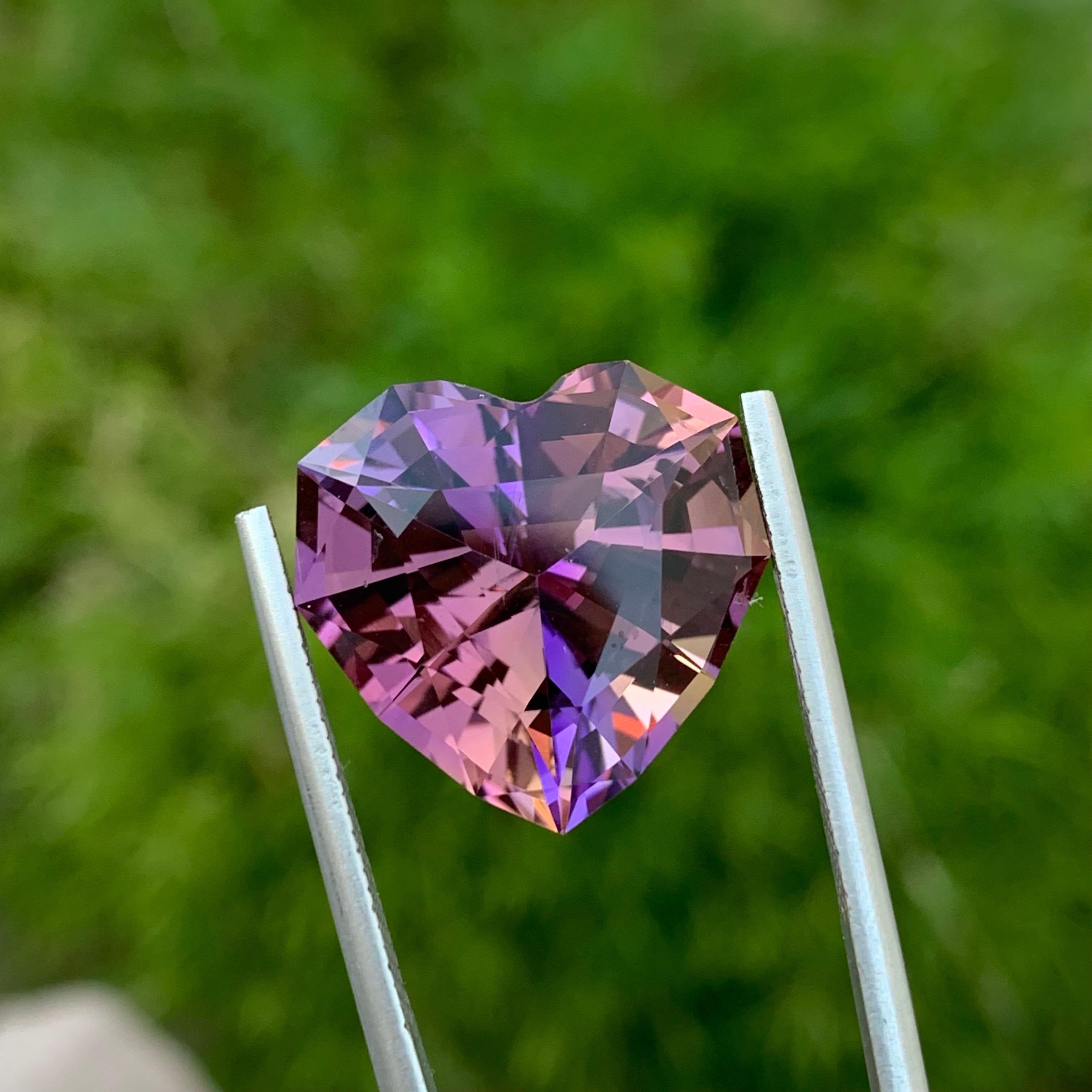 Women's or Men's 17.70 Carat Natural Loose Ametrine Heart Shape Gem For Necklace Jewellery For Sale