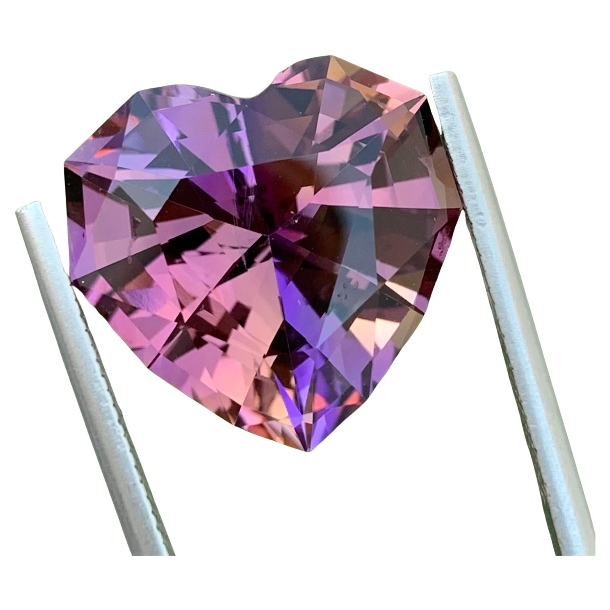 Ametrine naturelle non sertie en forme de cœur de 17,70 carats pour collier bijoux 