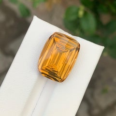 17.70 Carat Natural Loose Honey Citrine Emerald Shape Gemstone