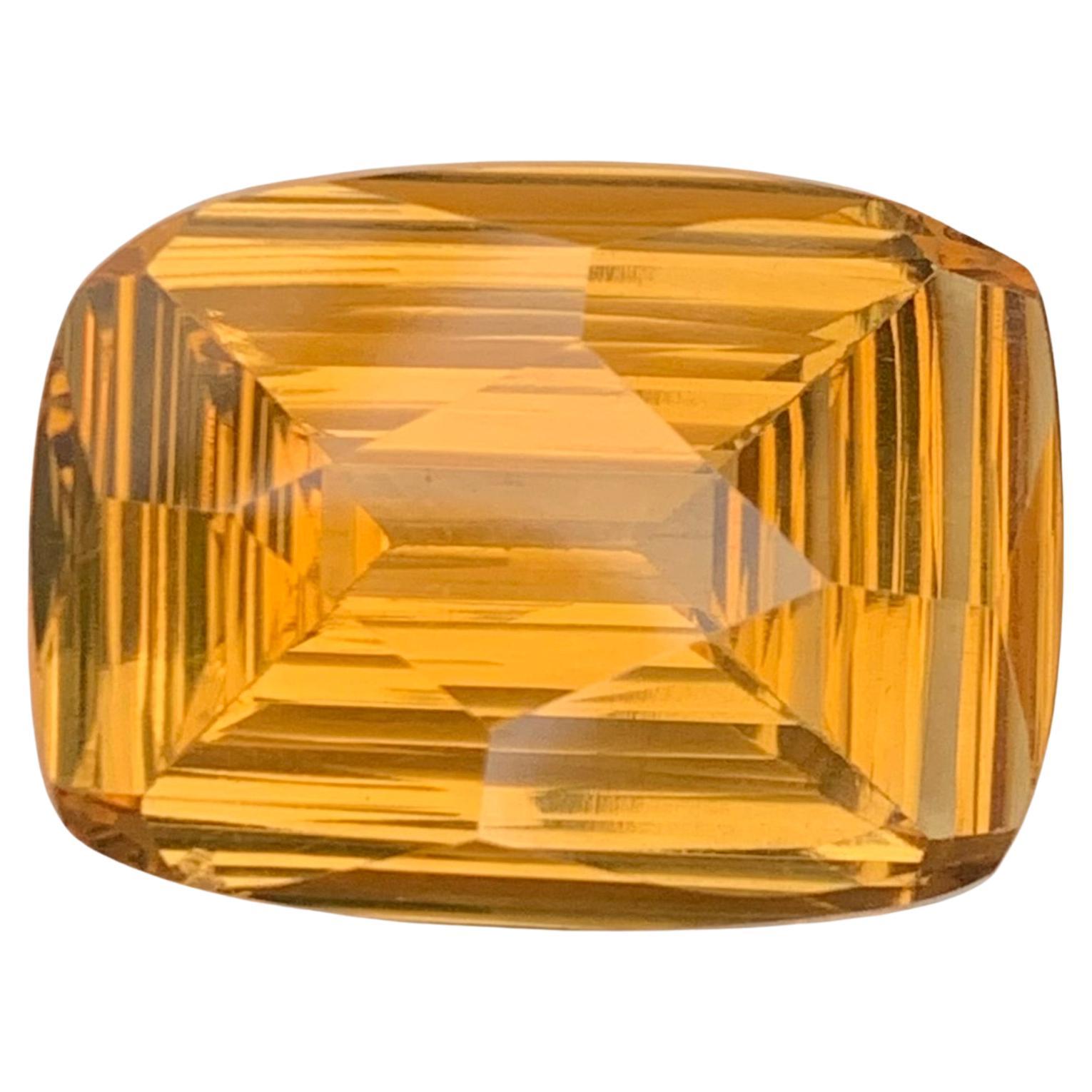 17.70 Carat Natural Loose Honey Citrine Emerald Shape Gemstone