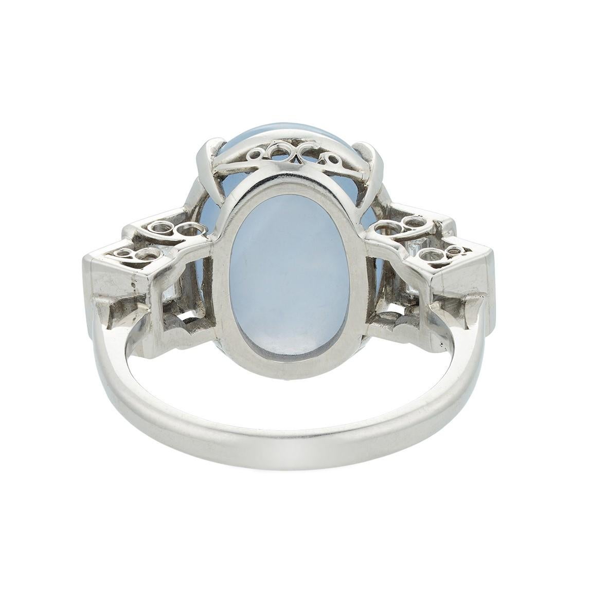 light blue star sapphire ring