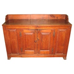 Early Antique Farmhouse Pine Server Cabinet 1770s