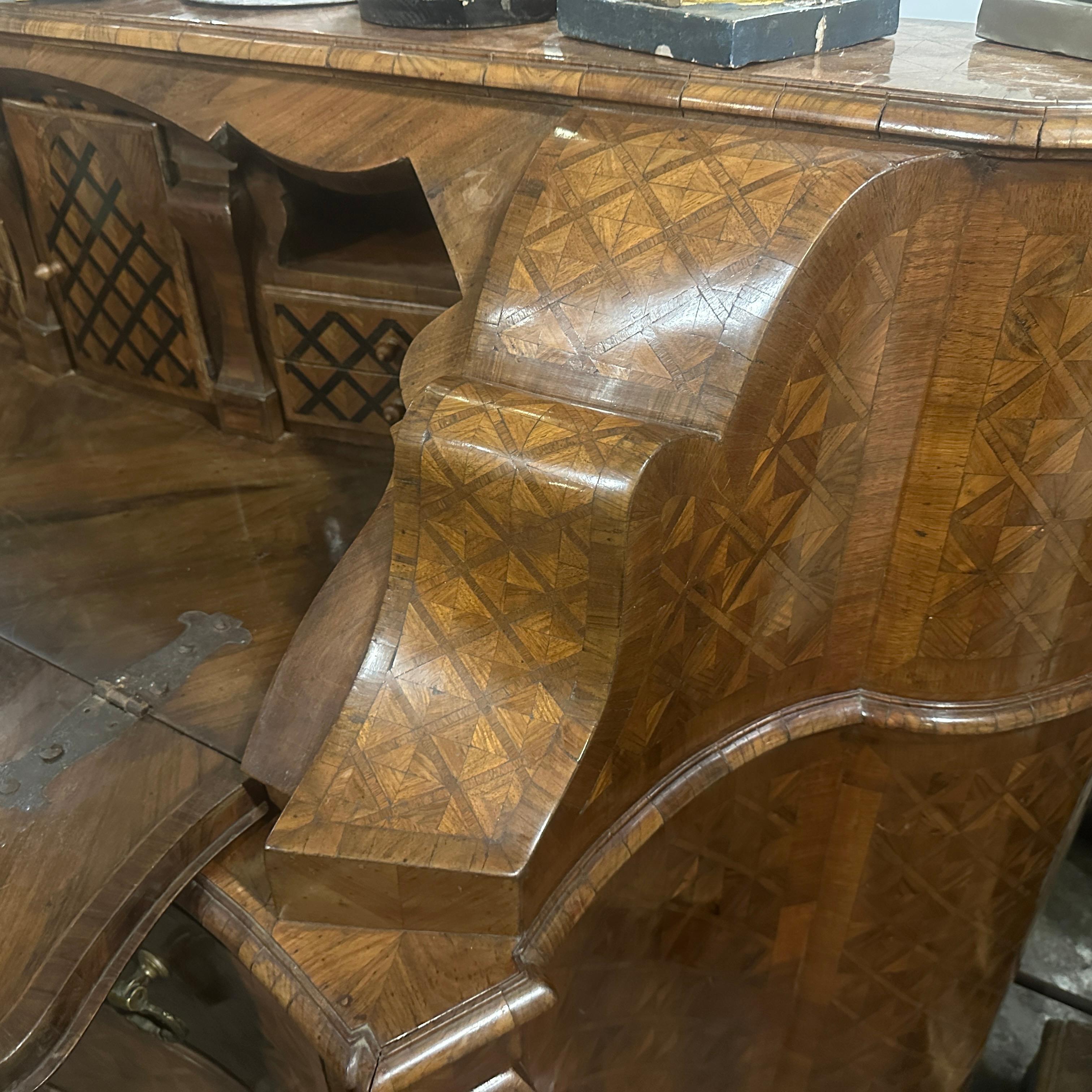 1770s Louis XV Important Roman Marquetry Flap Dresser For Sale 8