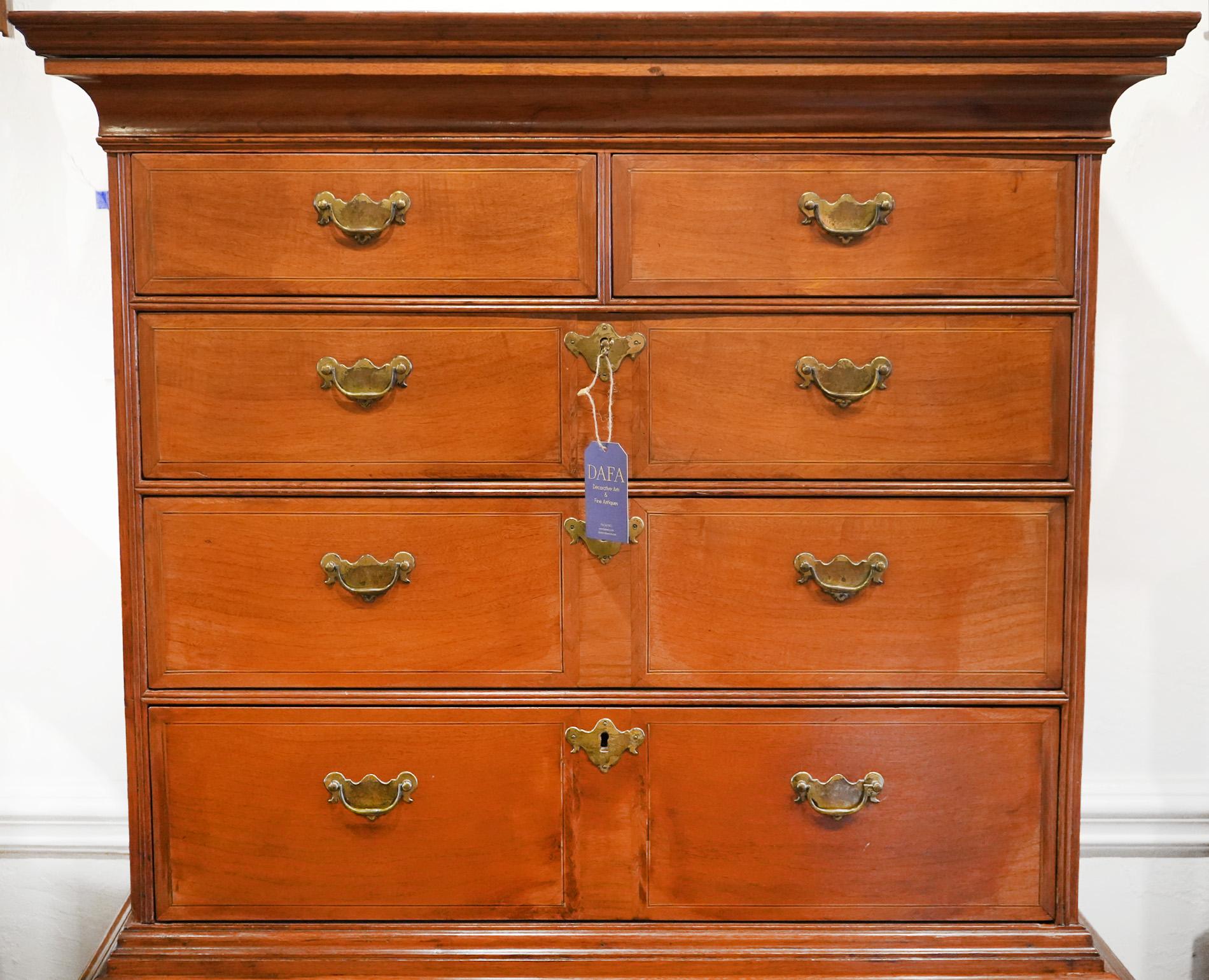 American 1770s Rhode Island Queen Anne Walnut Original Highboy