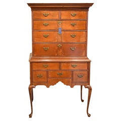 1770s Rhode Island Queen Anne Walnut Original Highboy