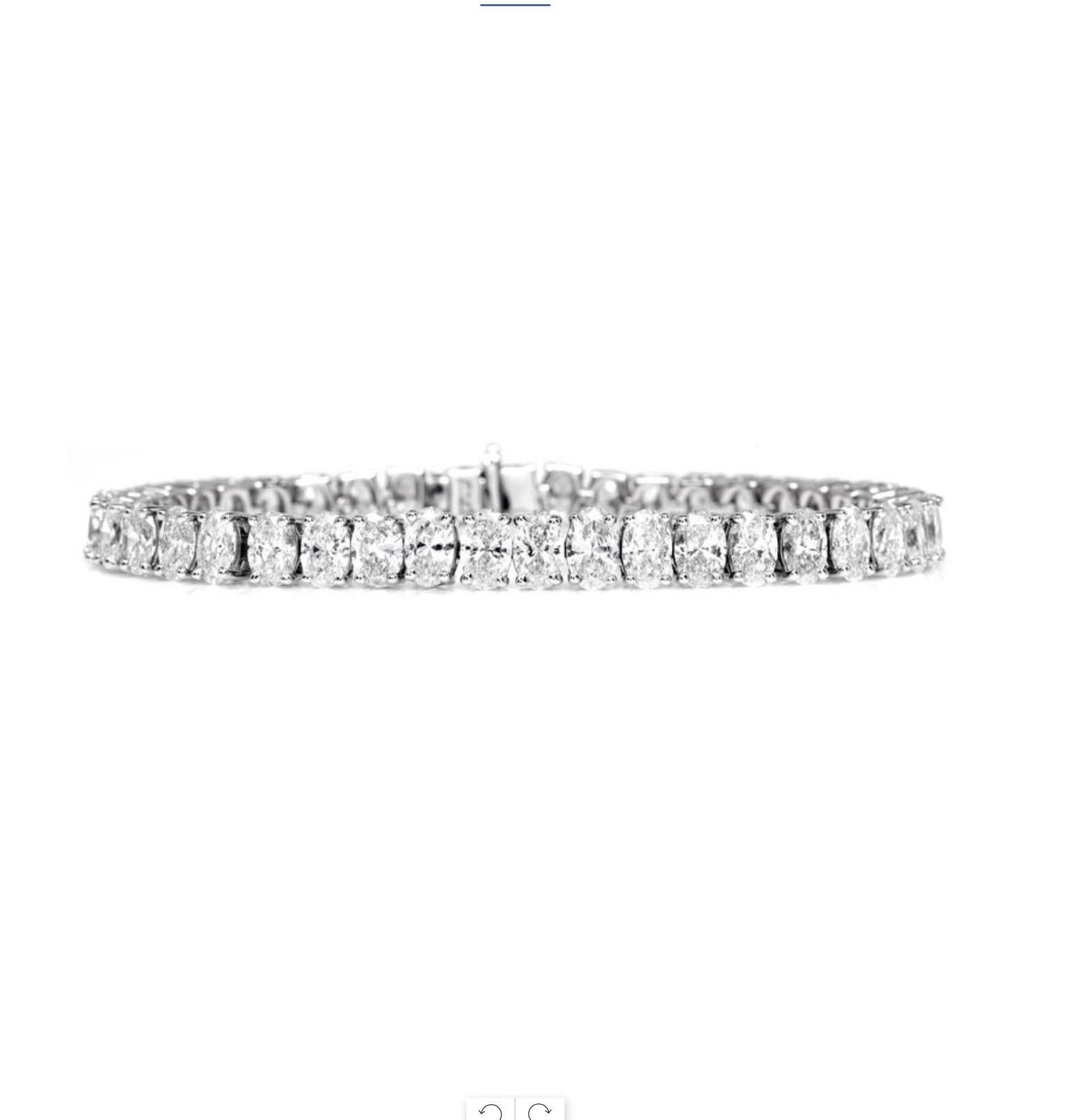 Diamante talla oval de 17,71 quilates Pulsera de eslabones de tenis en línea de oro de 18 quilates en venta 2