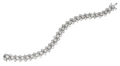 Roman Malakov 17.71 Carats Total Round Cut Three-Row Diamond Tennis Bracelet