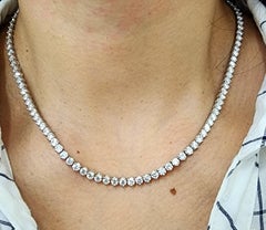 17,71 ct Collana Tennis con diamanti a 3 punte