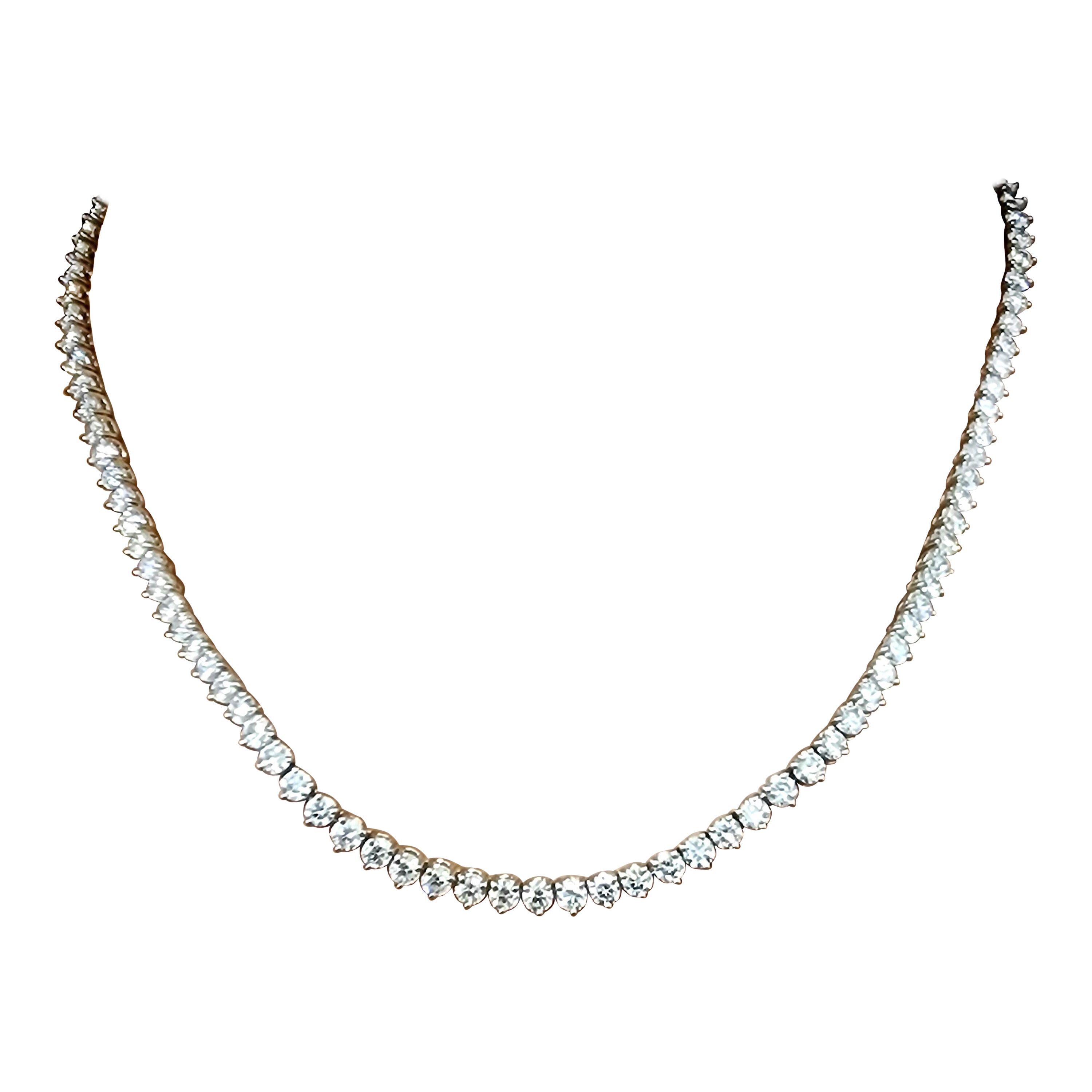 17.71 ct Collier de tennis en diamant à 3 branches en vente