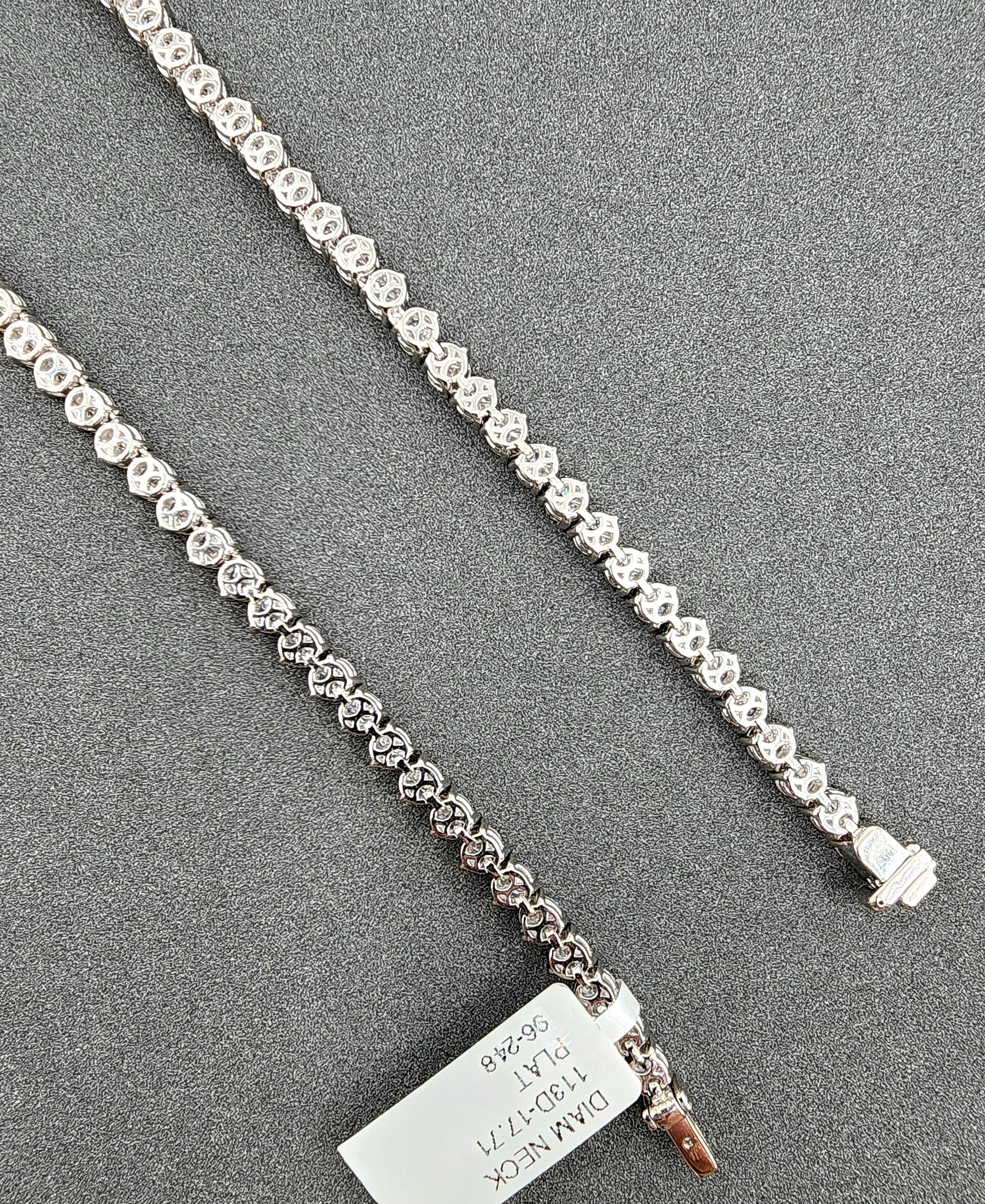 Collar de tenis con diamantes de 17.71 quilates en venta 1
