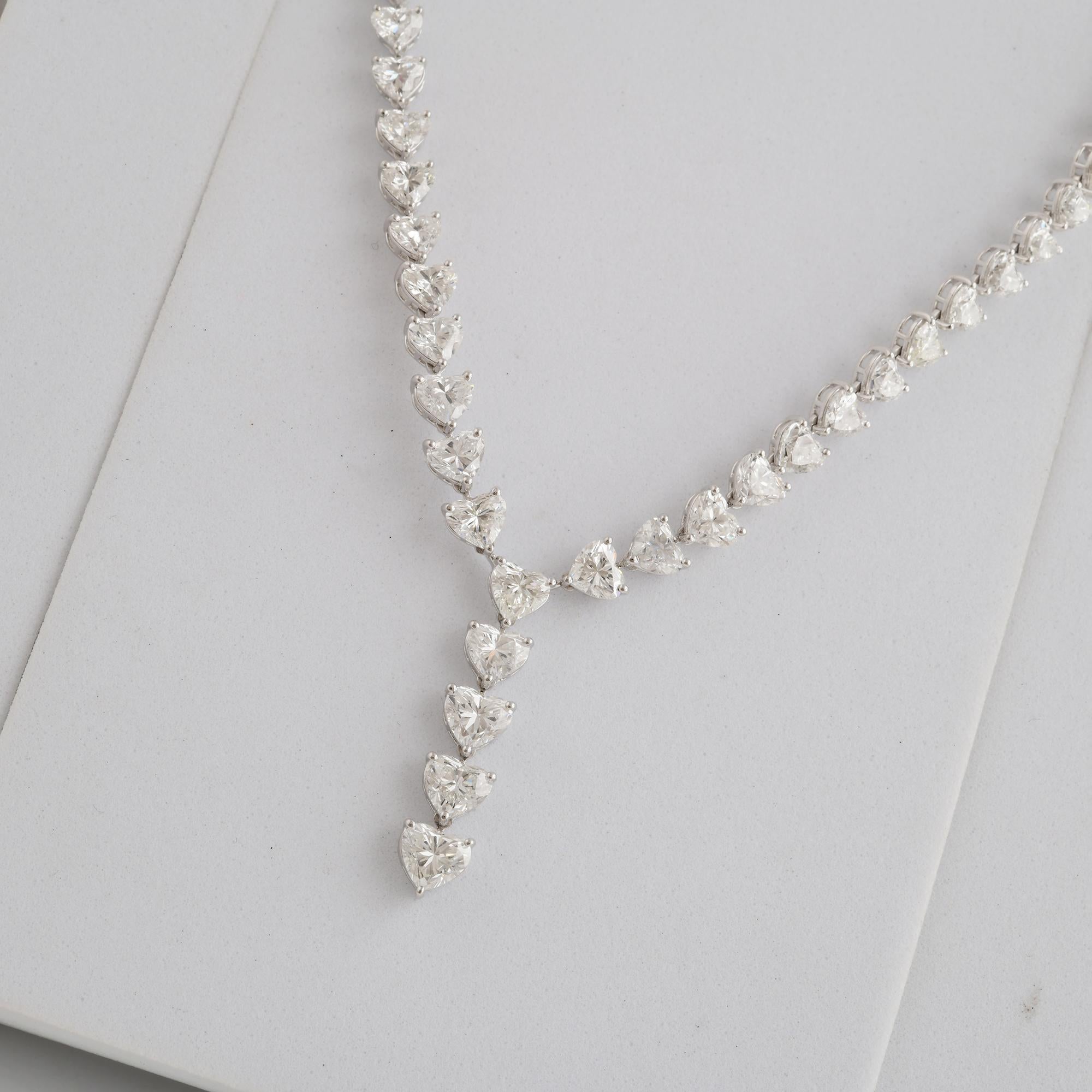 17.71ct HRD Certificado Corazón Cut Diamond Drop Necklace 14K Oro Blanco Fino Corte de corazón en venta