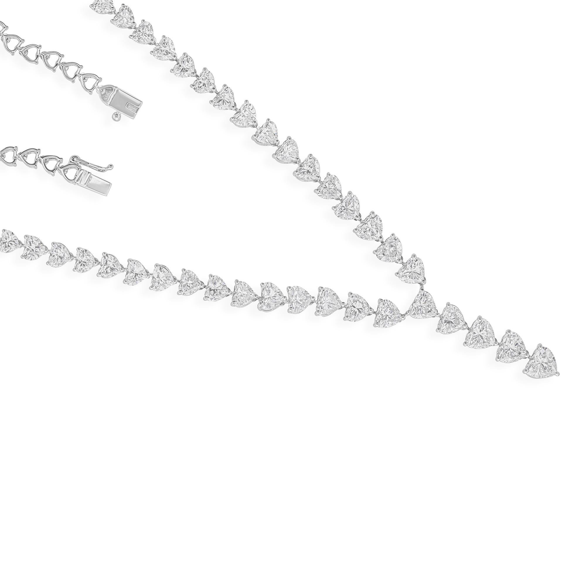 De las mujeres 17.71ct HRD Certificado Corazón Cut Diamond Drop Necklace 14K Oro Blanco Fino en venta