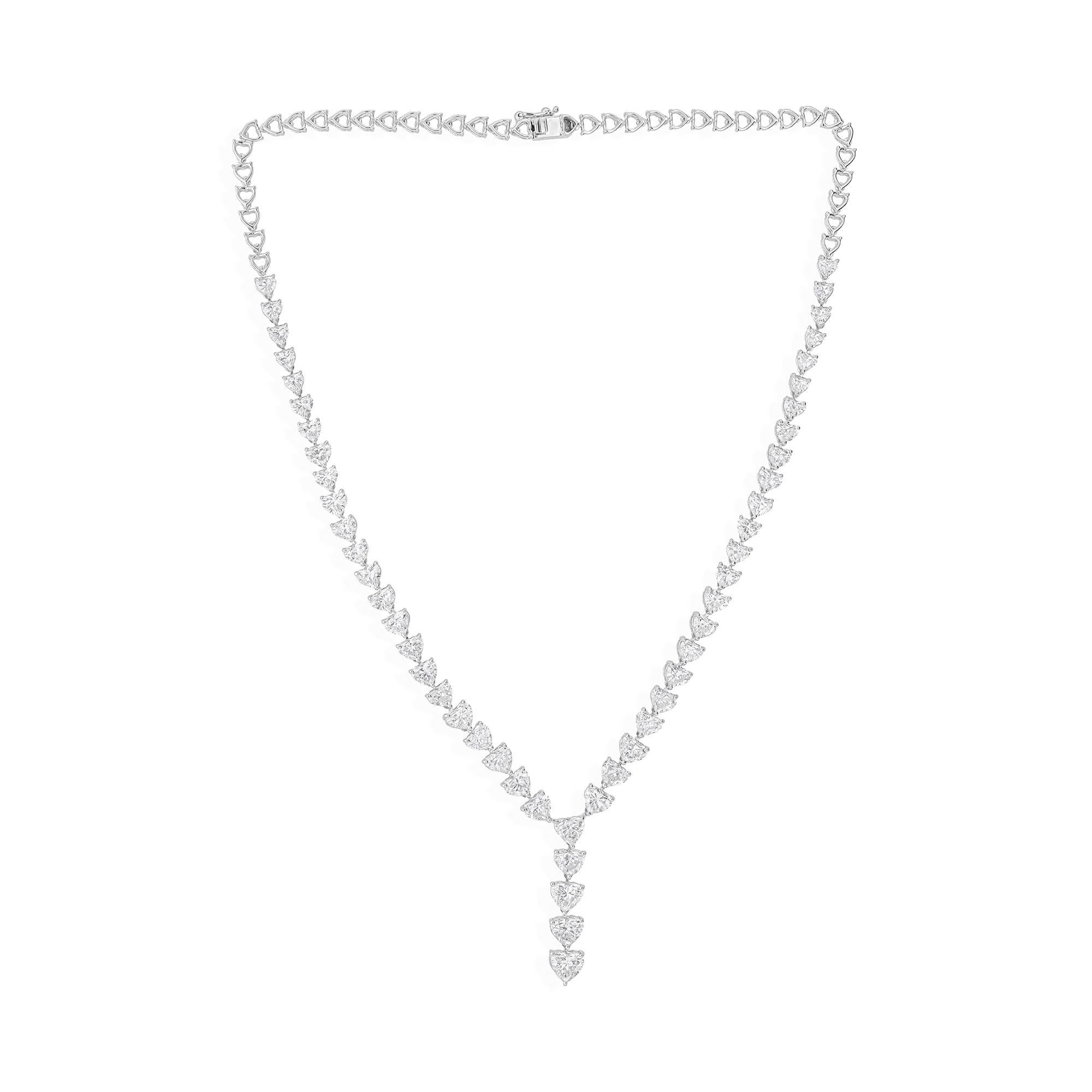 17.71ct HRD Certificado Corazón Cut Diamond Drop Necklace 14K Oro Blanco Fino en venta 1
