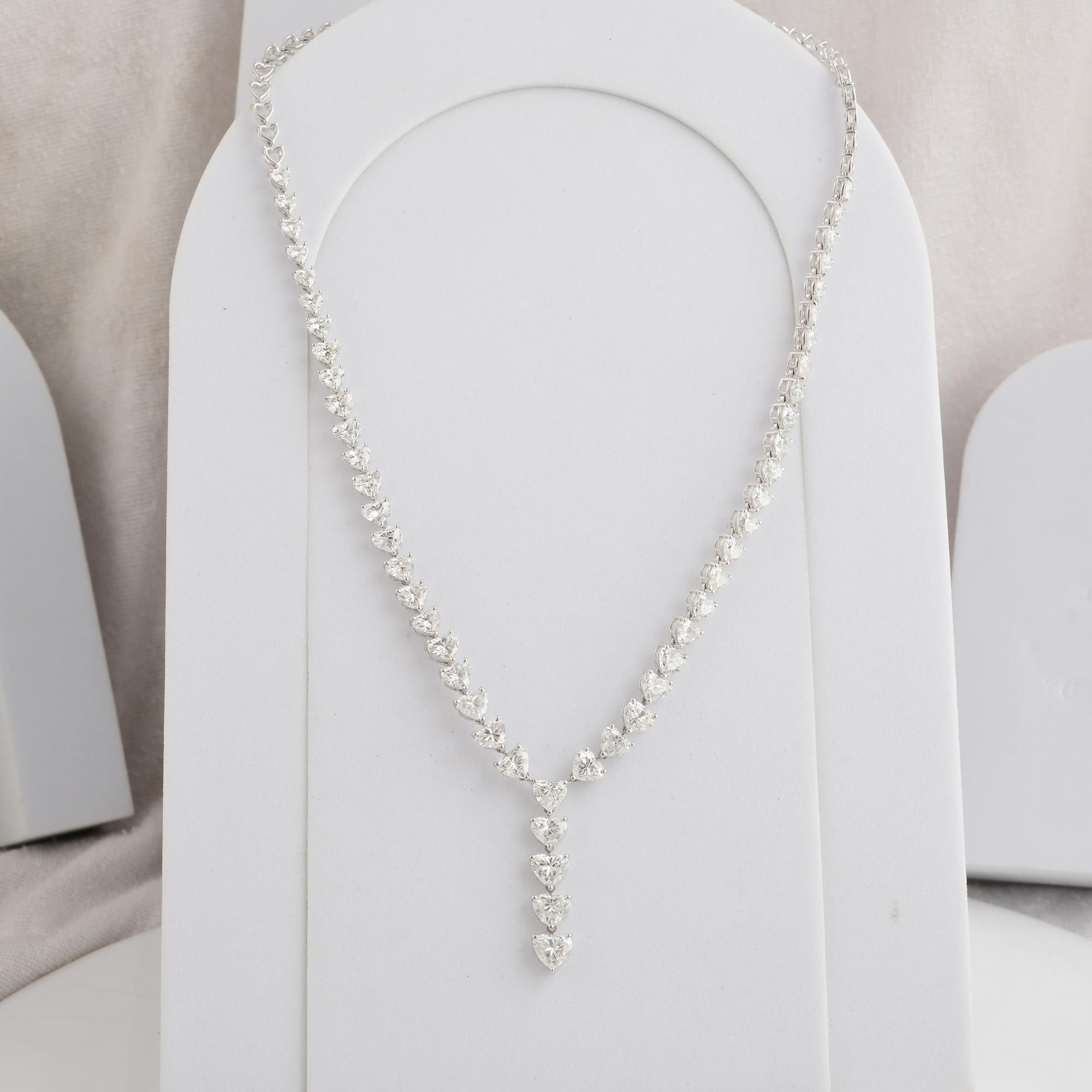 Modern 17.71cts HRD Certified Diamond Drop Necklace 18k White Gold Fine Jewelry For Sale