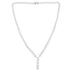 17.71cts HRD Certified Diamond Drop Necklace 18k White Gold Fine Jewelry