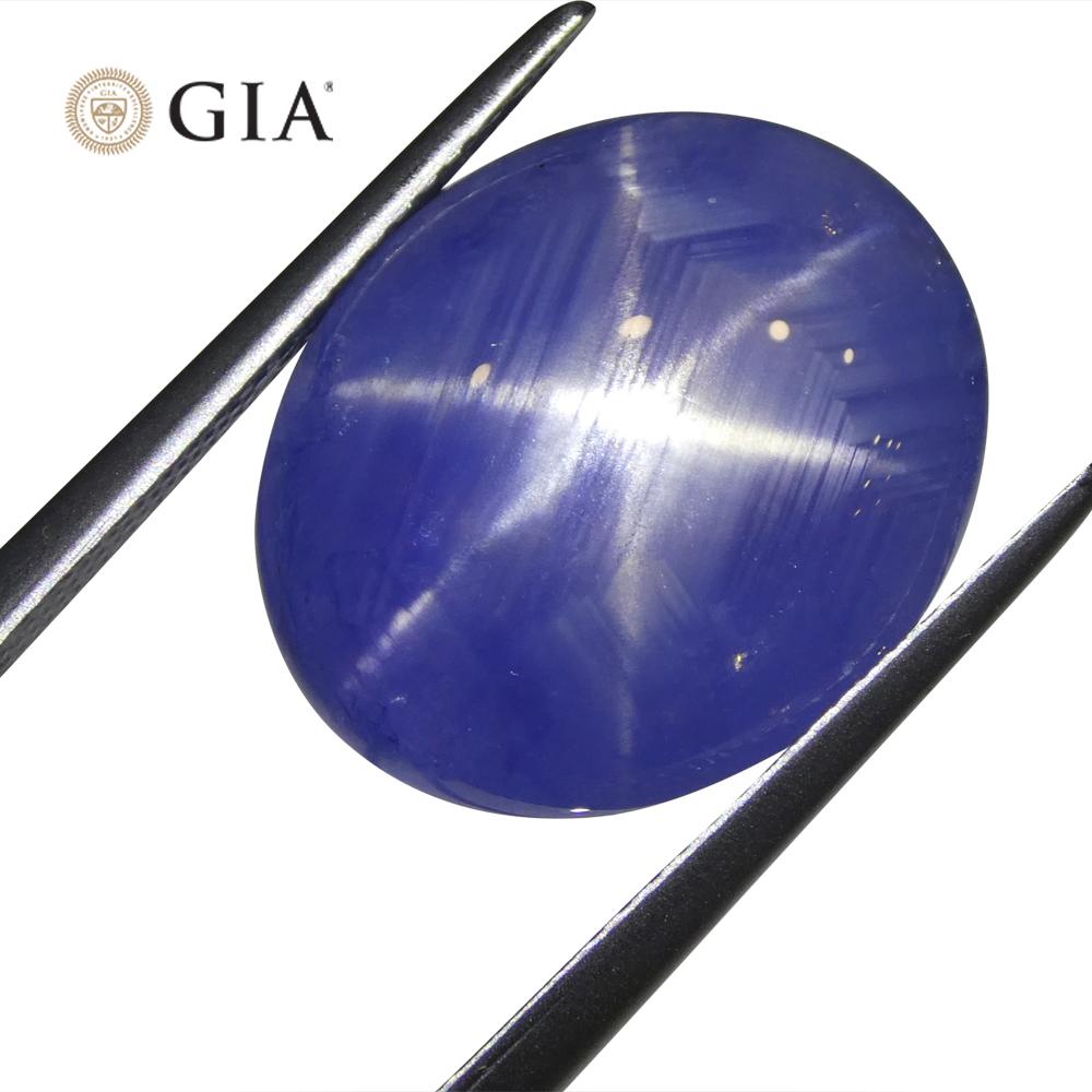 17.72ct Oval Blue Star Sapphire GIA Certified Sri Lanka Unheated  For Sale 3