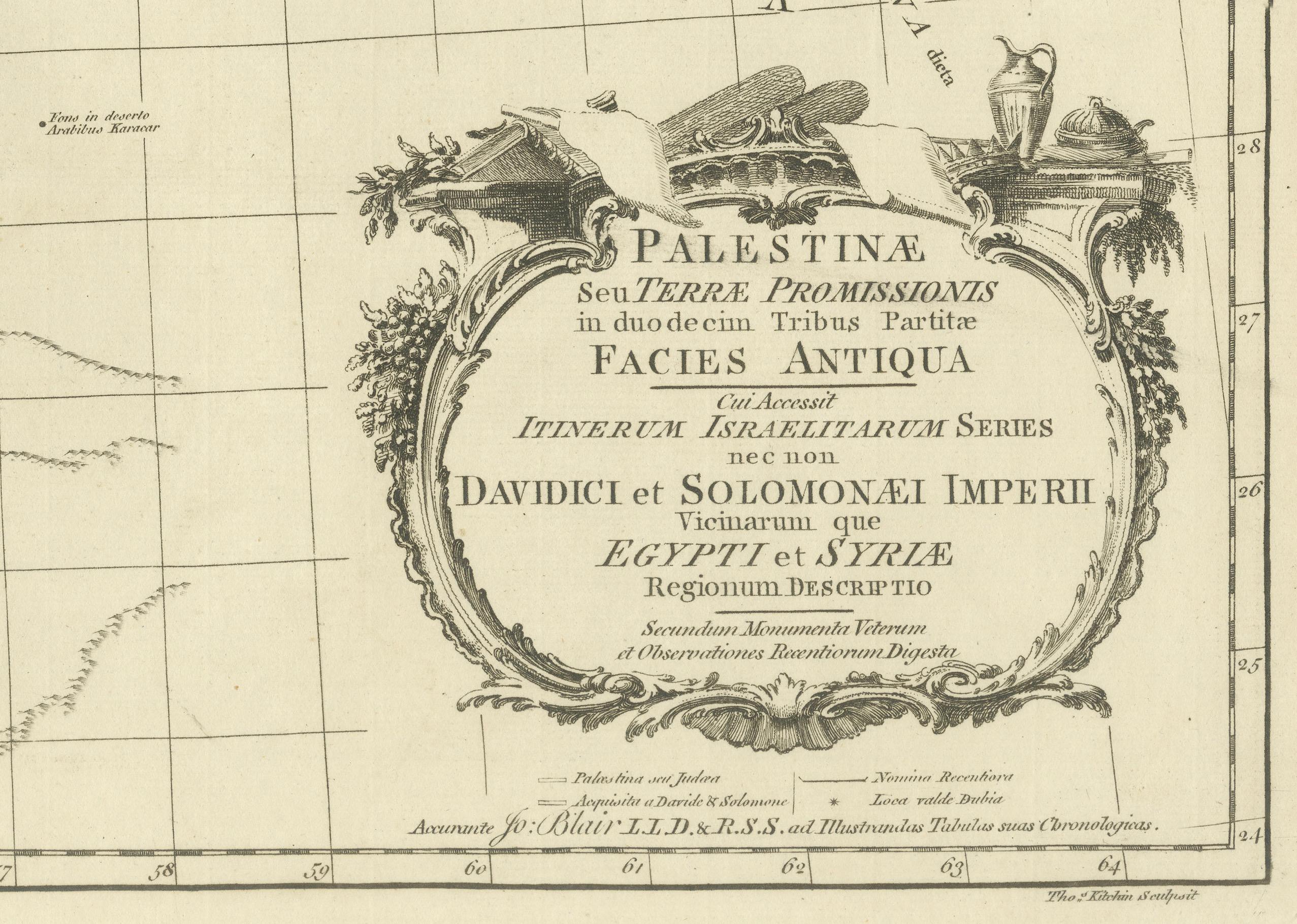 Late 18th Century 1773 John Blair Map of the Ancient Holy Land: Tribes, Journeys, and Empires For Sale