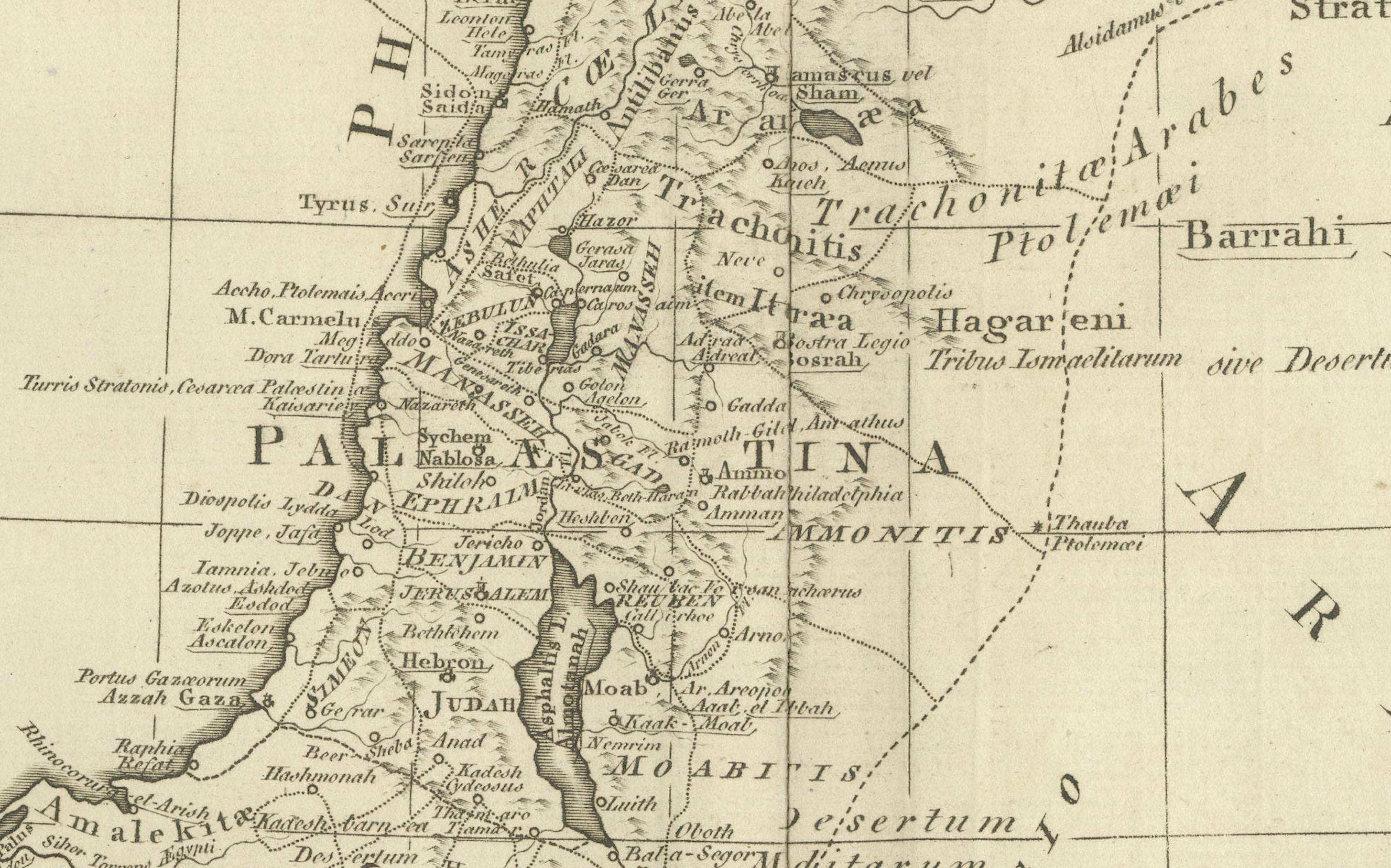 Paper 1773 John Blair Map of the Ancient Holy Land: Tribes, Journeys, and Empires For Sale