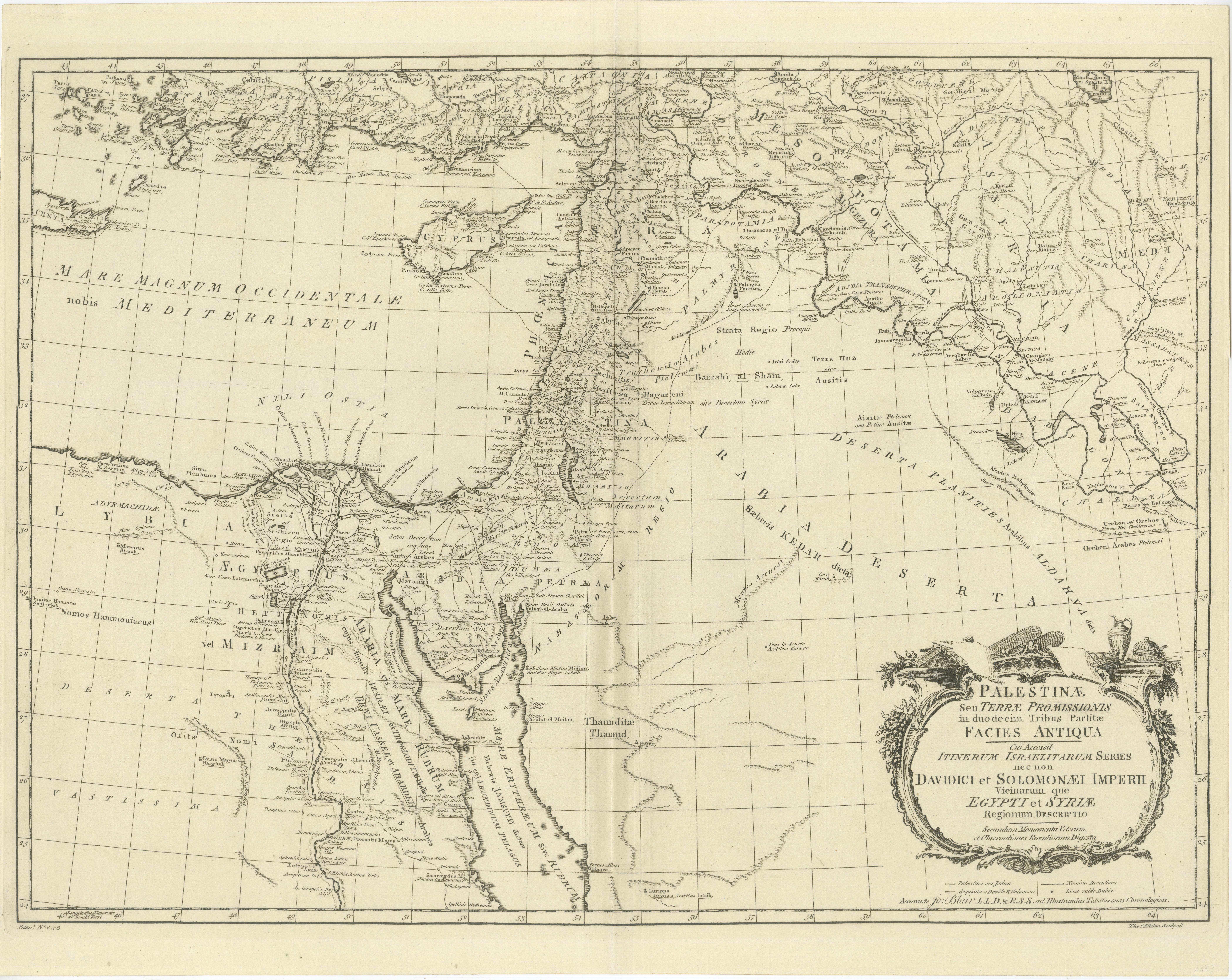 1773 John Blair Map of the Ancient Holy Land: Tribes, Journeys, and Empires For Sale 1