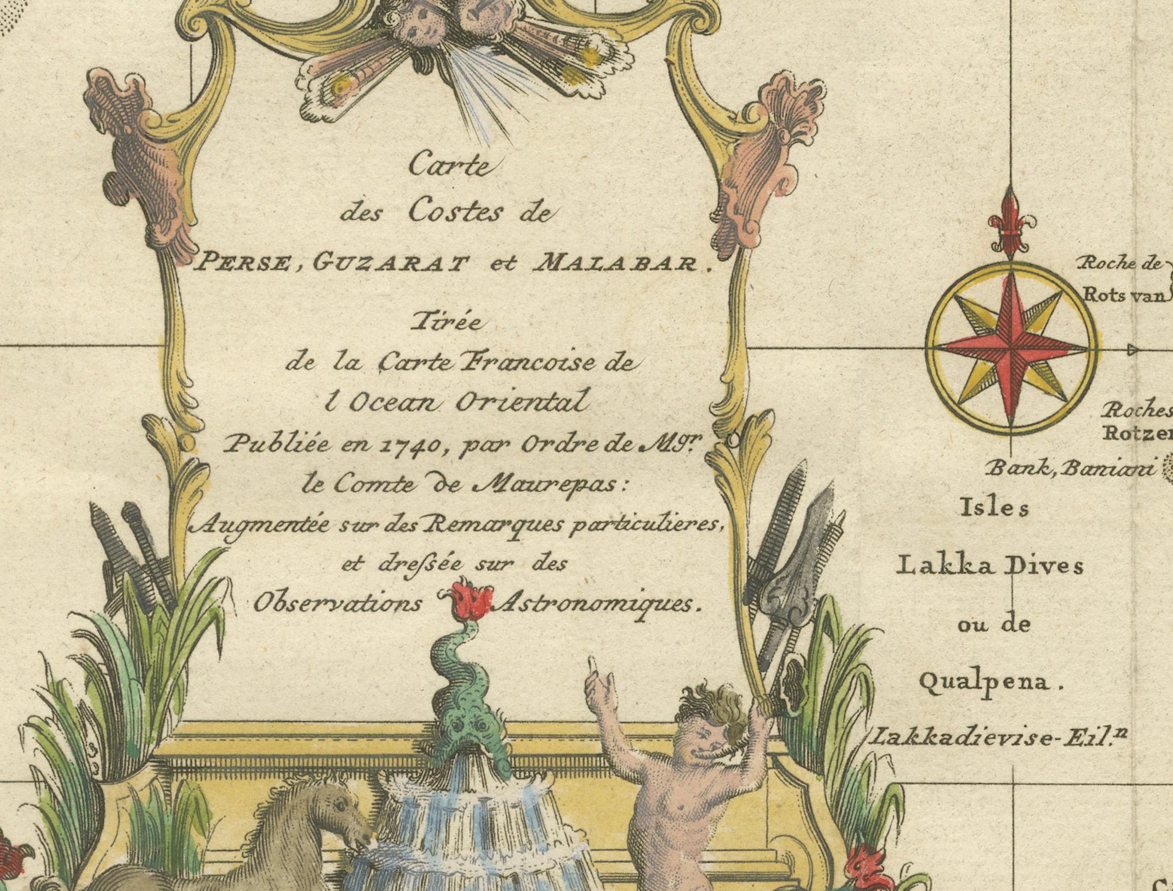 1773 Map of Persia, Gujarat & Malabar Coasts – Arabia to India, Hand-Colored For Sale 2