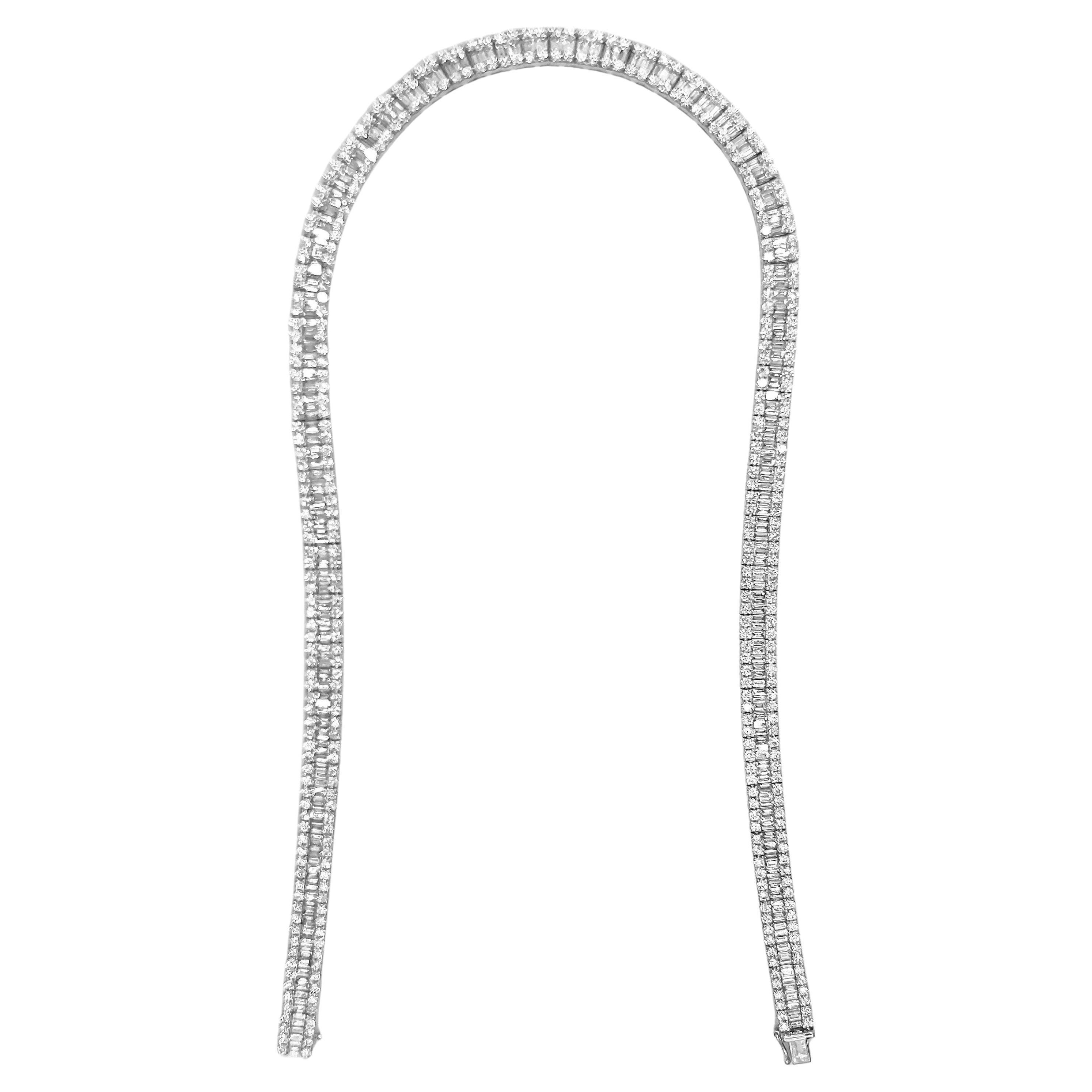 17.74 Carat White Diamond White Gold Necklace