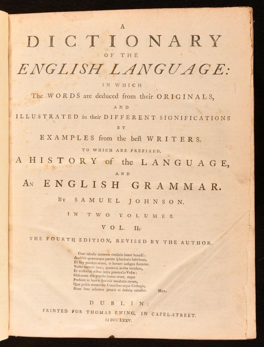 1775 A Dictionary of the English Language For Sale 4