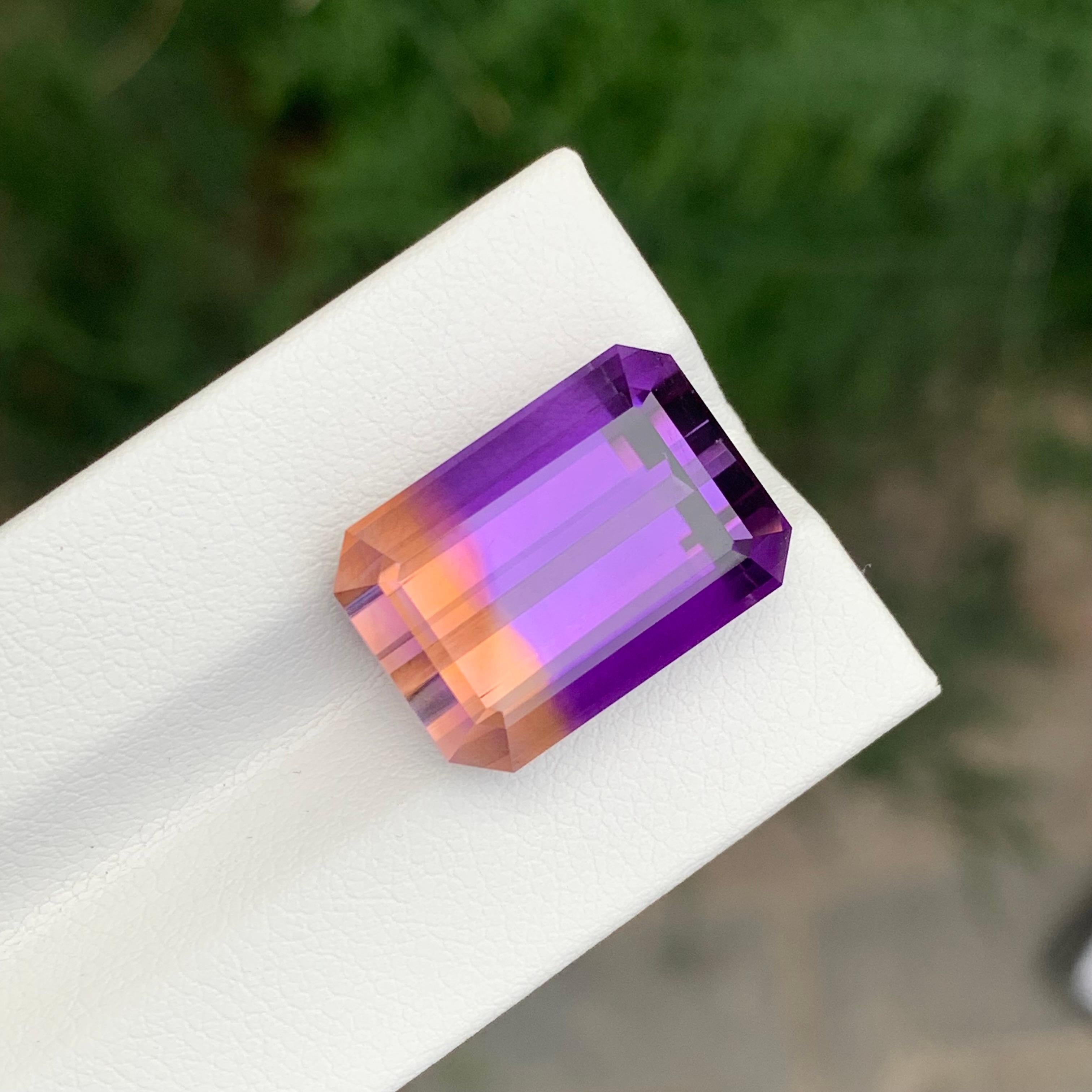17,75 Karat Loser Ametrin Smaragdschliff im Angebot 7
