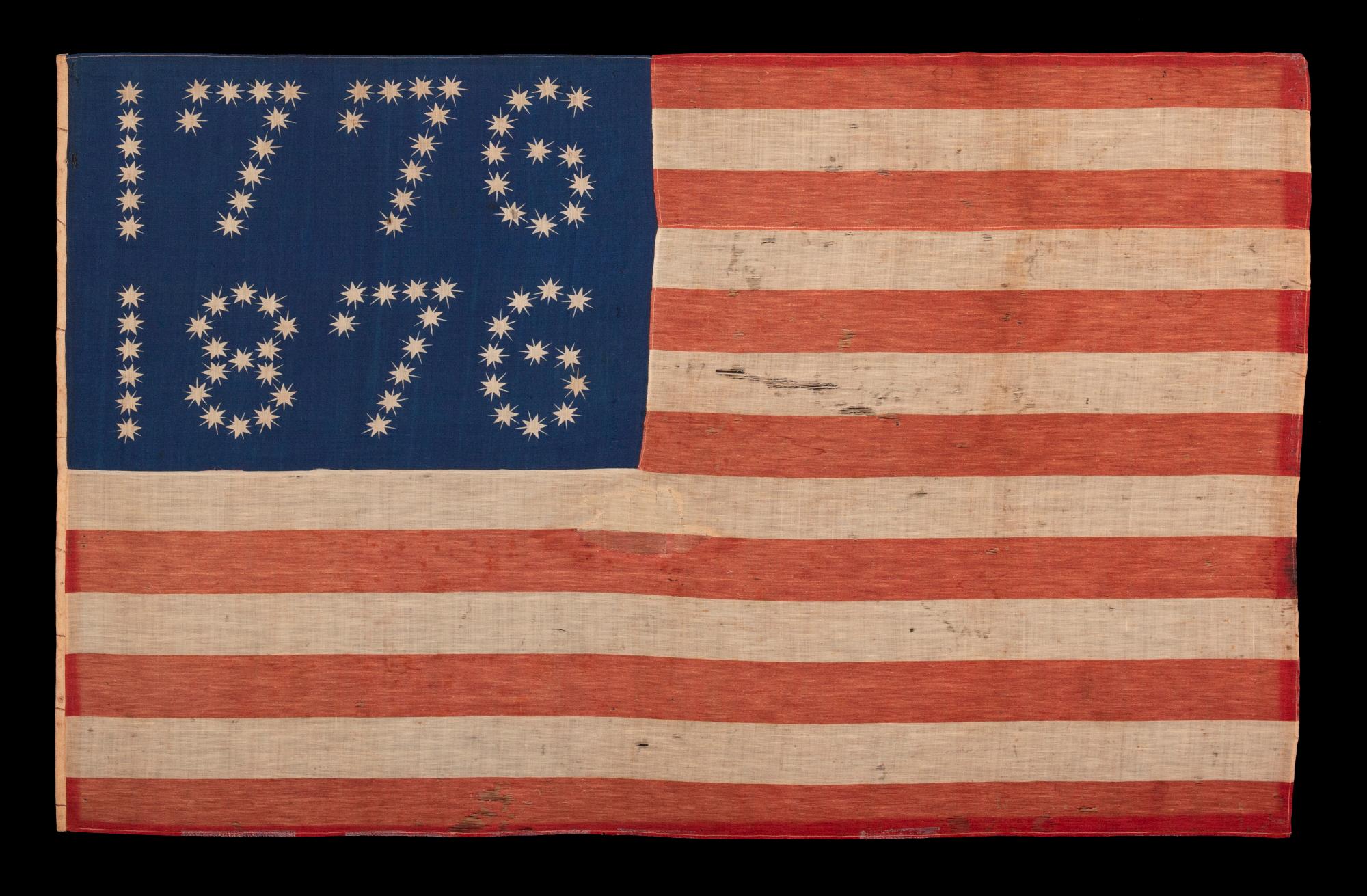 Late 19th Century 1776-1876 Centennial Celebration Flag, ca 1876 For Sale