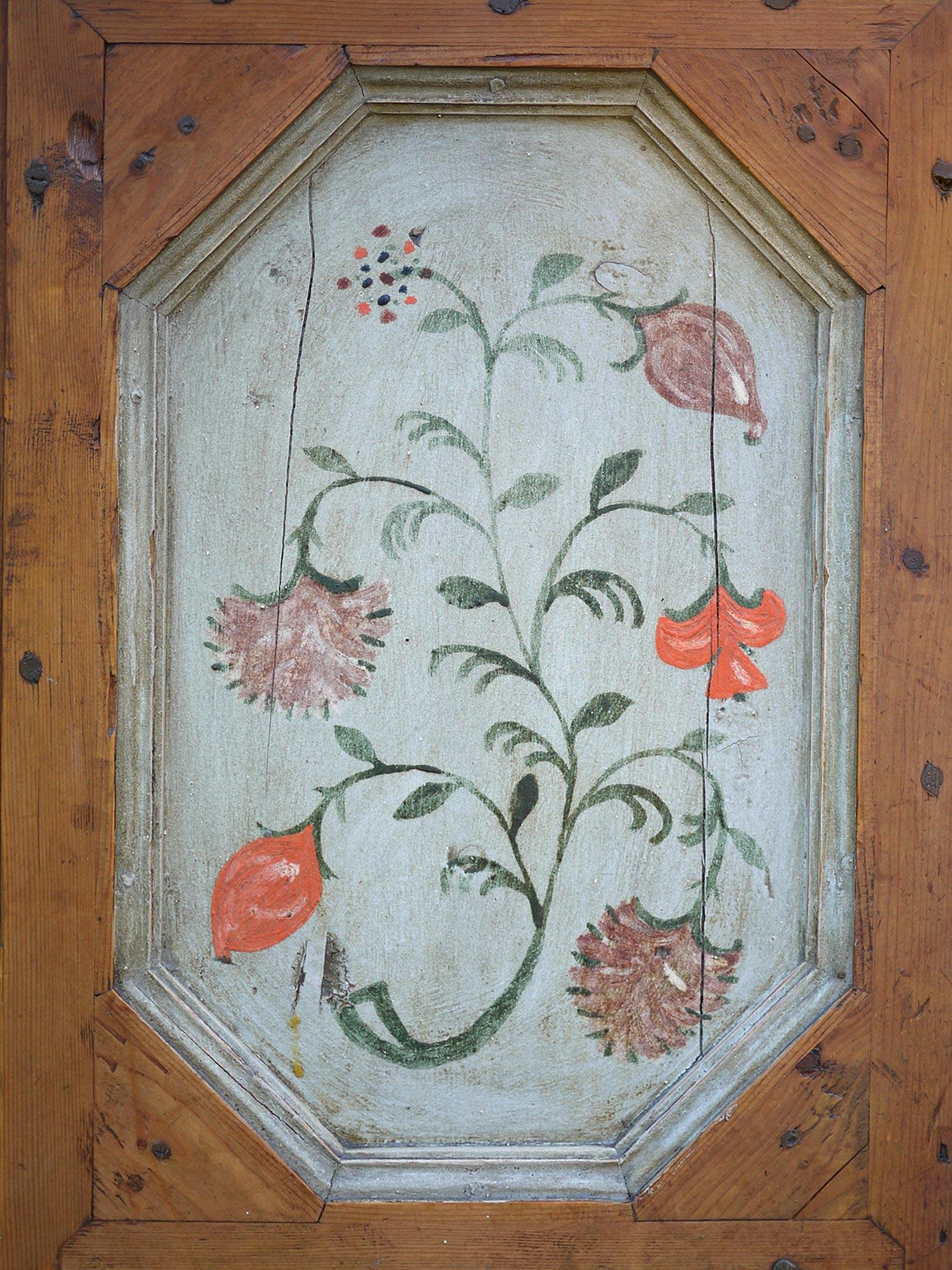 1776 Floral Painted Cupboard - European Alps For Sale 8
