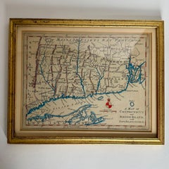 1776 Hand-Colored Map of Connecticut and Rhode Island, Gentleman’s Magazine.