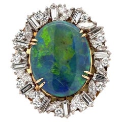 17.77 Carat Black Opal Multi Diamond Platinum Statement Cocktail Ring (bague de cocktail en platine avec plusieurs diamants)