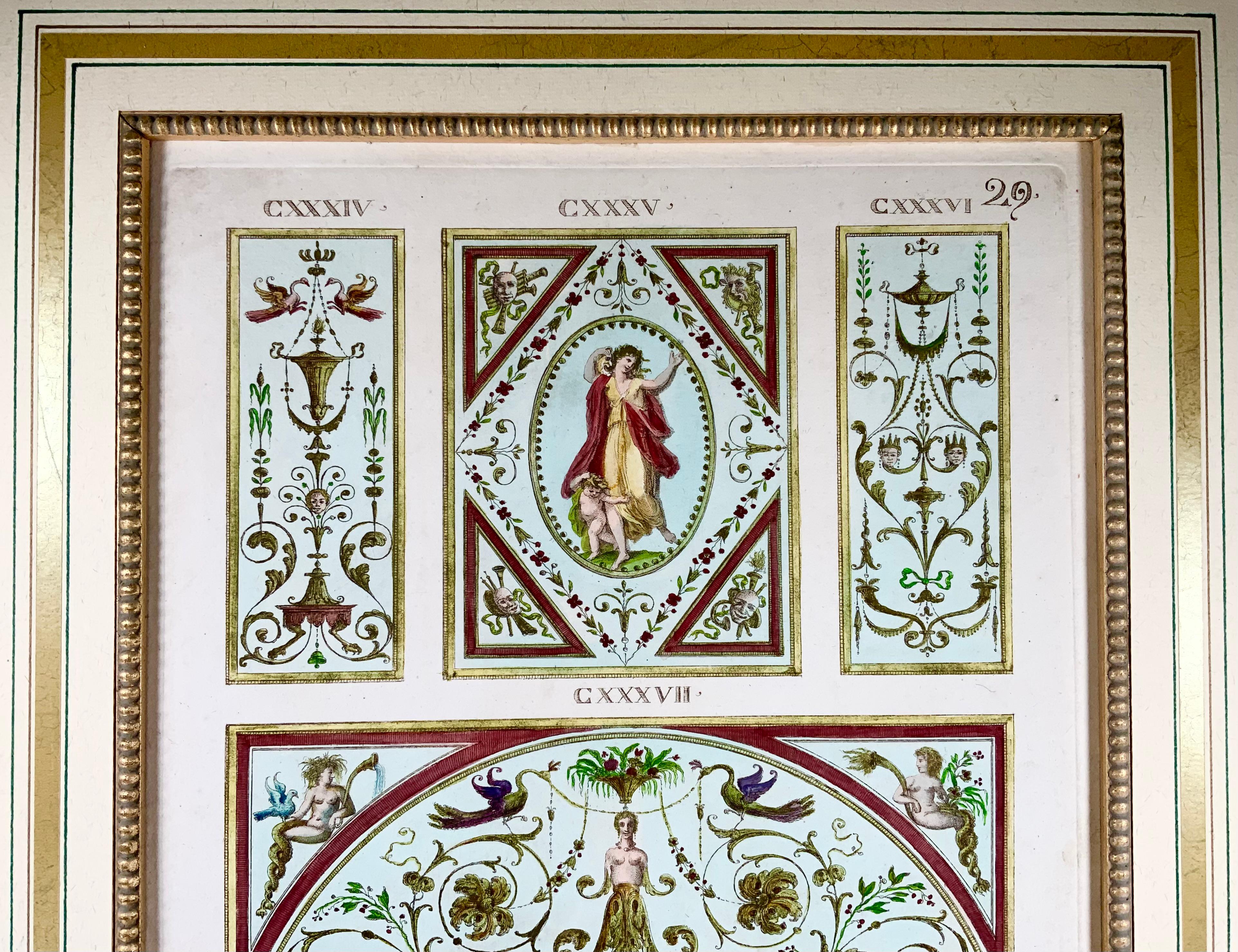 1777 Ornament, Mythologie, M. Pergolesi, großes Folio, Originalfarbe von Hand im Zustand „Gut“ im Angebot in Norwich, GB